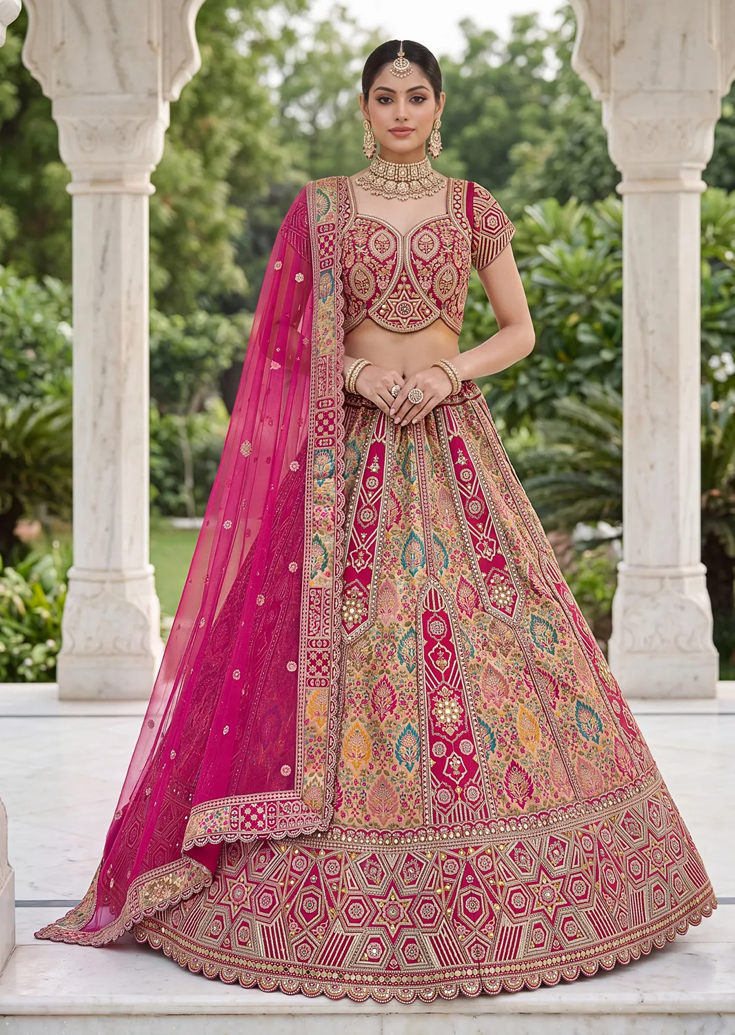 Anjani Art Gulnar-3048 Banarasi Silk Wedding Lehenga Collection — Wholesale Lehenga, Anjani Art wholesale from Surat — view 1