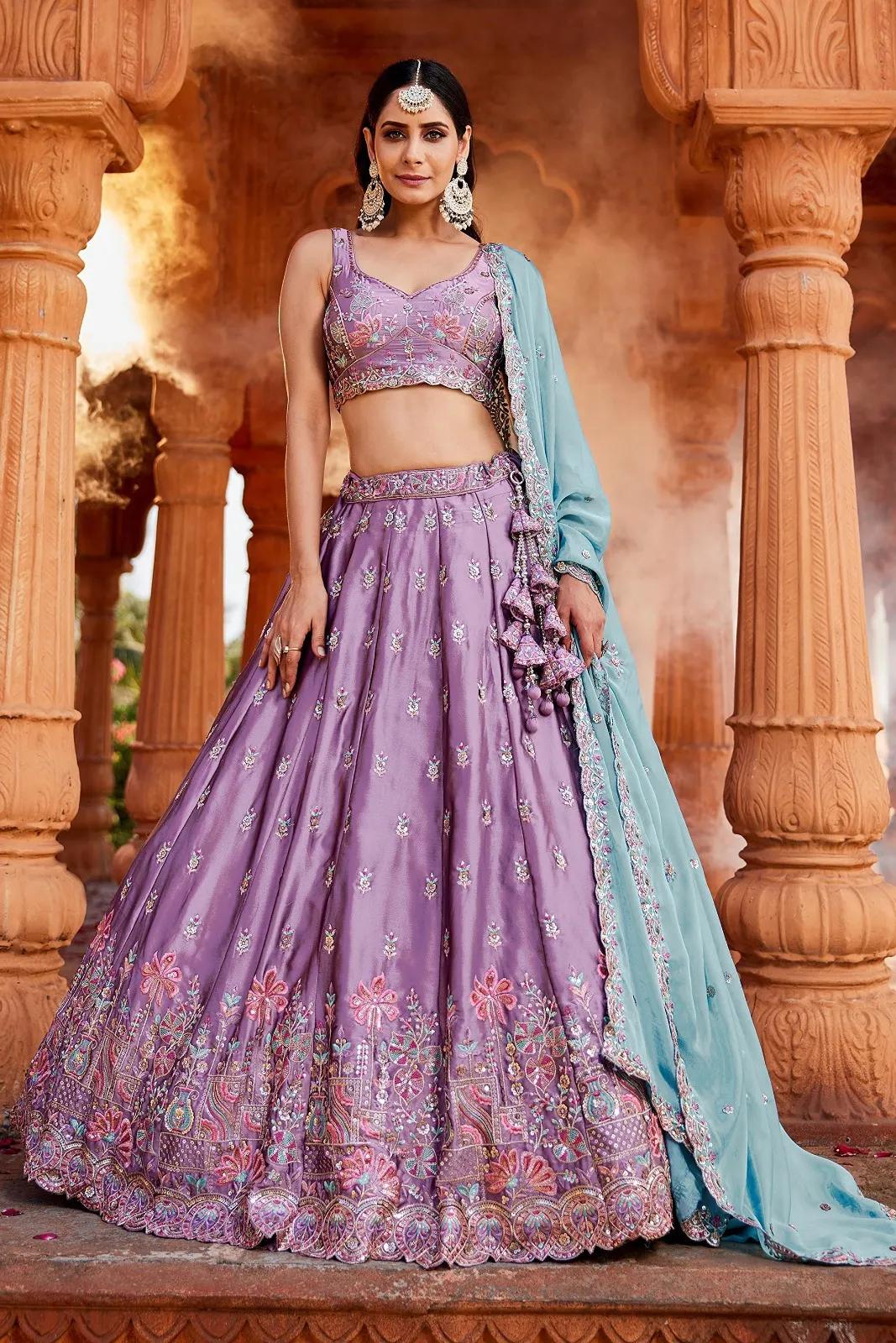 Arya DRS231 Royal Lavender Rangoli Silk Lehenga Choli Collection — Wholesale Lehenga, Arya Designs wholesale from Surat — view 1