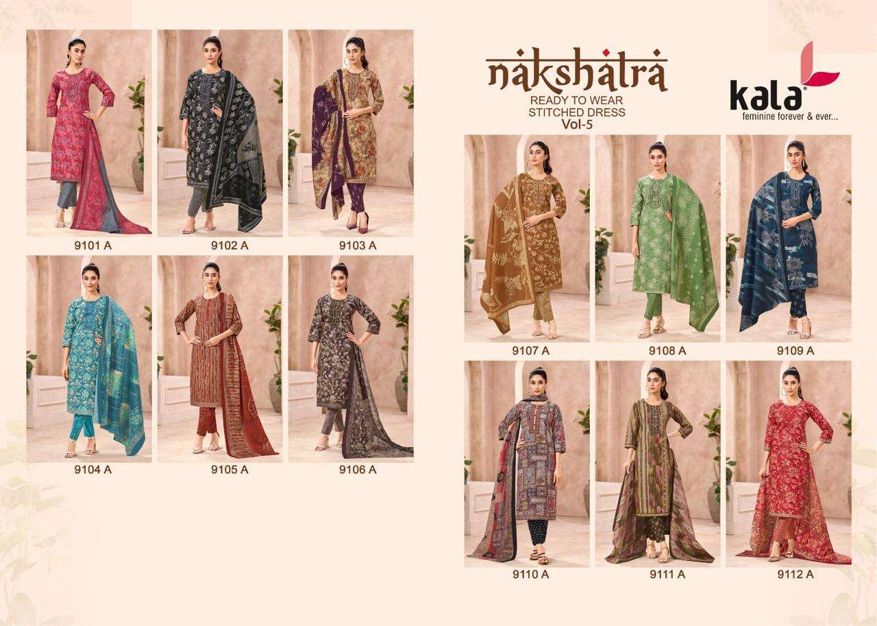 Kala Nakshatra Vol-5 – Cotton Kurti Pant With Dupatta Set — Wholesale Kurtis, kala wholesale from Surat — view 14