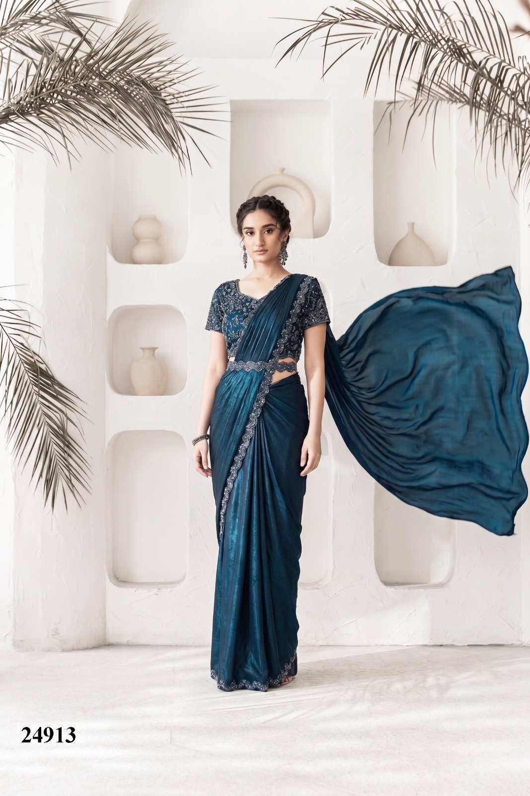 Mahotsav Mohmanthan 24900 Elyssia Ready-to-Wear Designer Drape Saree Collection — Wholesale Sarees, Mahotsav wholesale from Surat — view 10