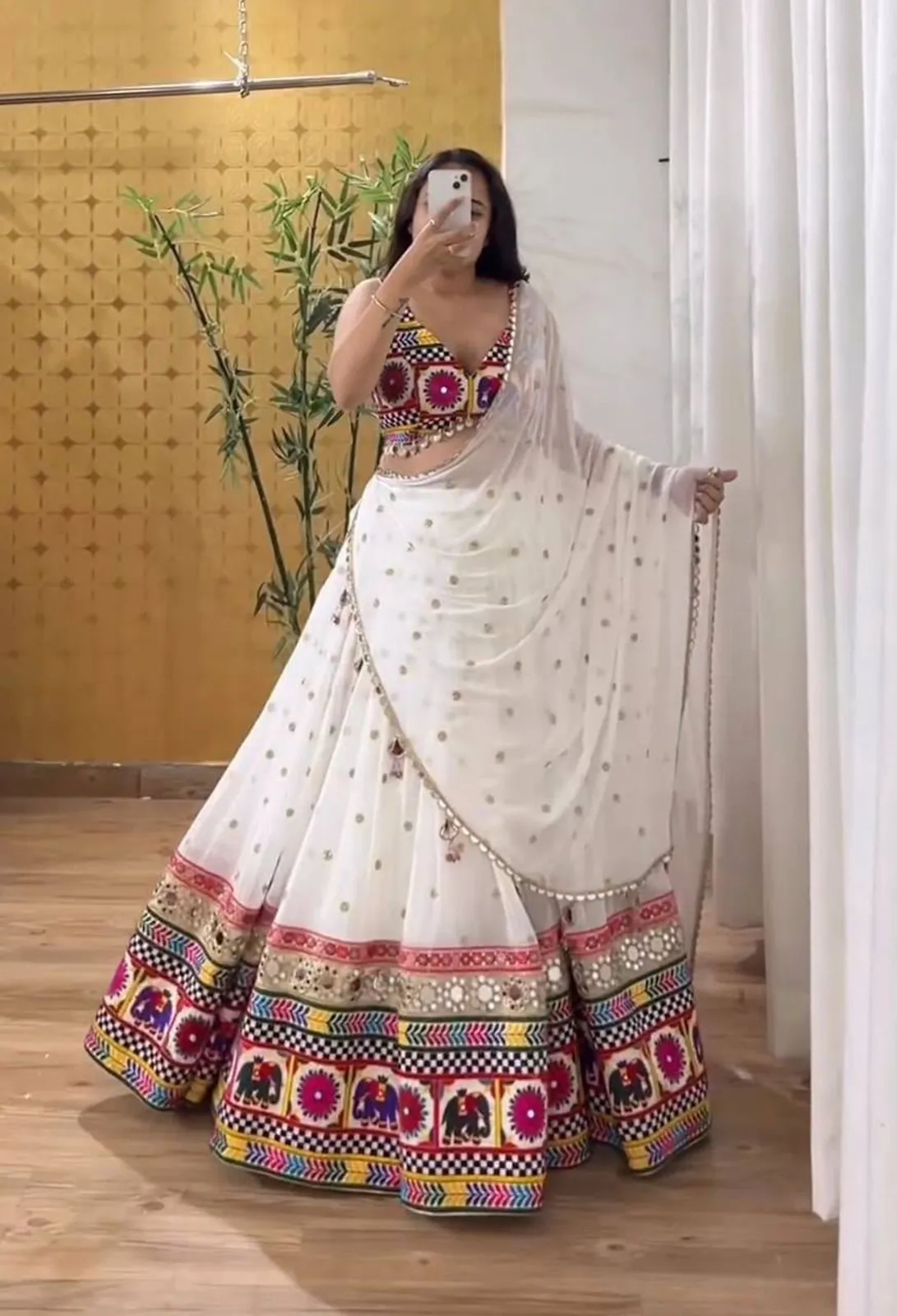 QRC 277 Navratri Special Faux Georgette Lehenga Choli Set — Wholesale Lehenga, Vardan Ethnic wholesale from Surat — view 1
