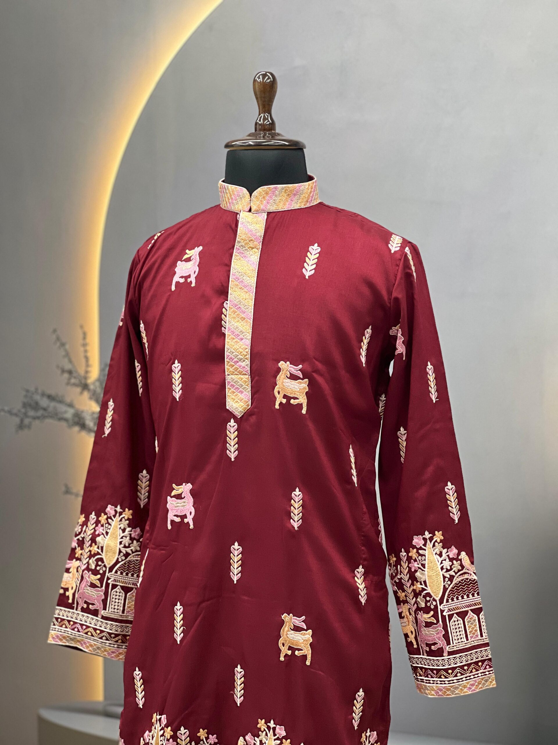 Rivayat Men's Soft Silk Embroidered Kurta Pajama Set — Men's Wear, Vardan Ethnic wholesale from Surat — view 2