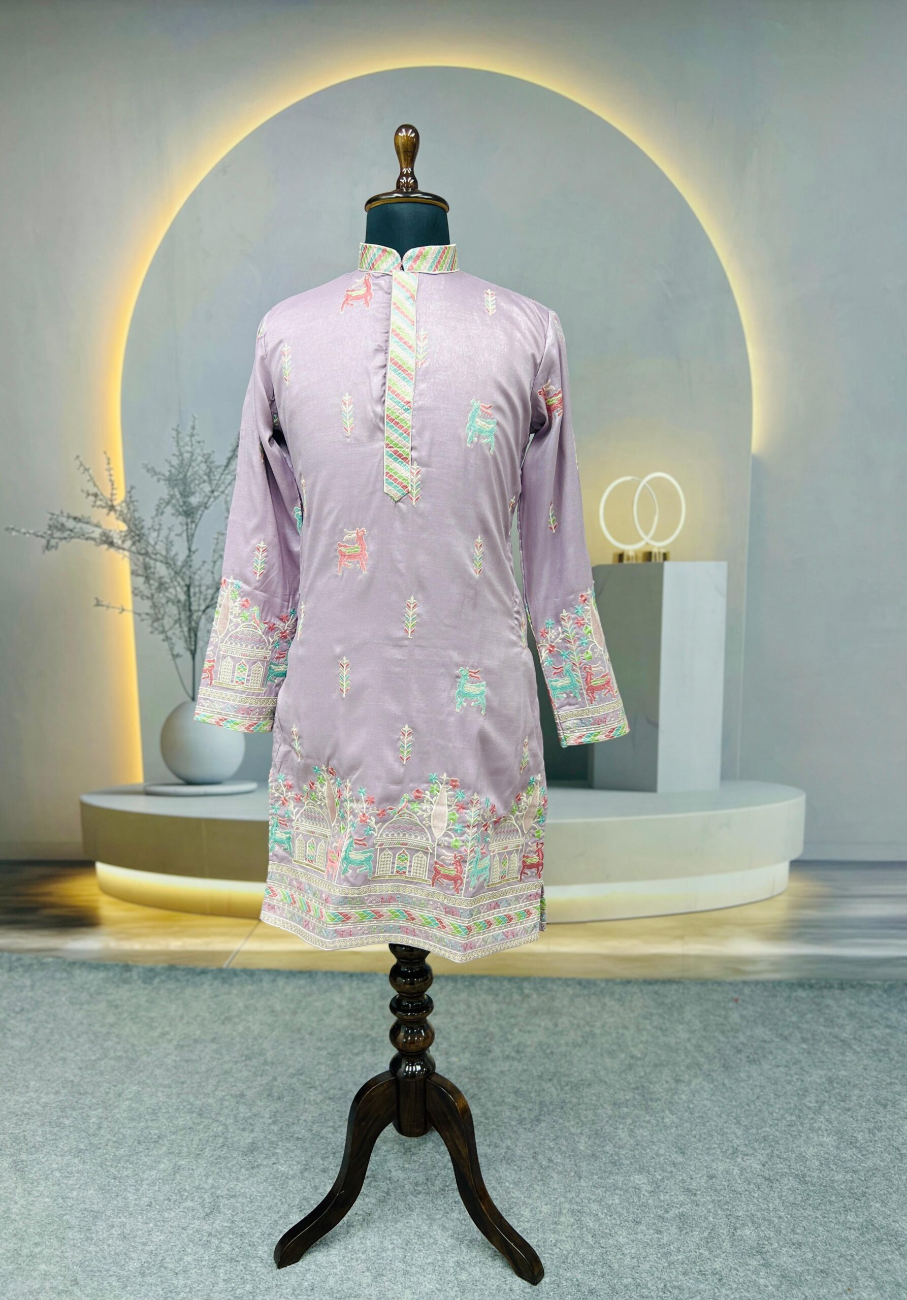 Rivayat Men's Soft Silk Embroidered Kurta Pajama Set — Men's Wear, Vardan Ethnic wholesale from Surat — view 4