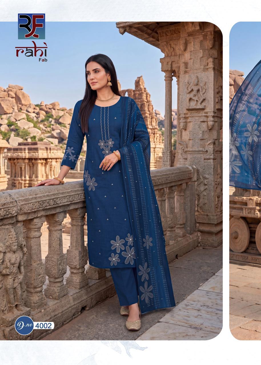Rahi Rising Silver Vol Kurti Pant With Dupatta Set — Wholesale Kurtis, Vardan Ethnic wholesale from Surat — view 4