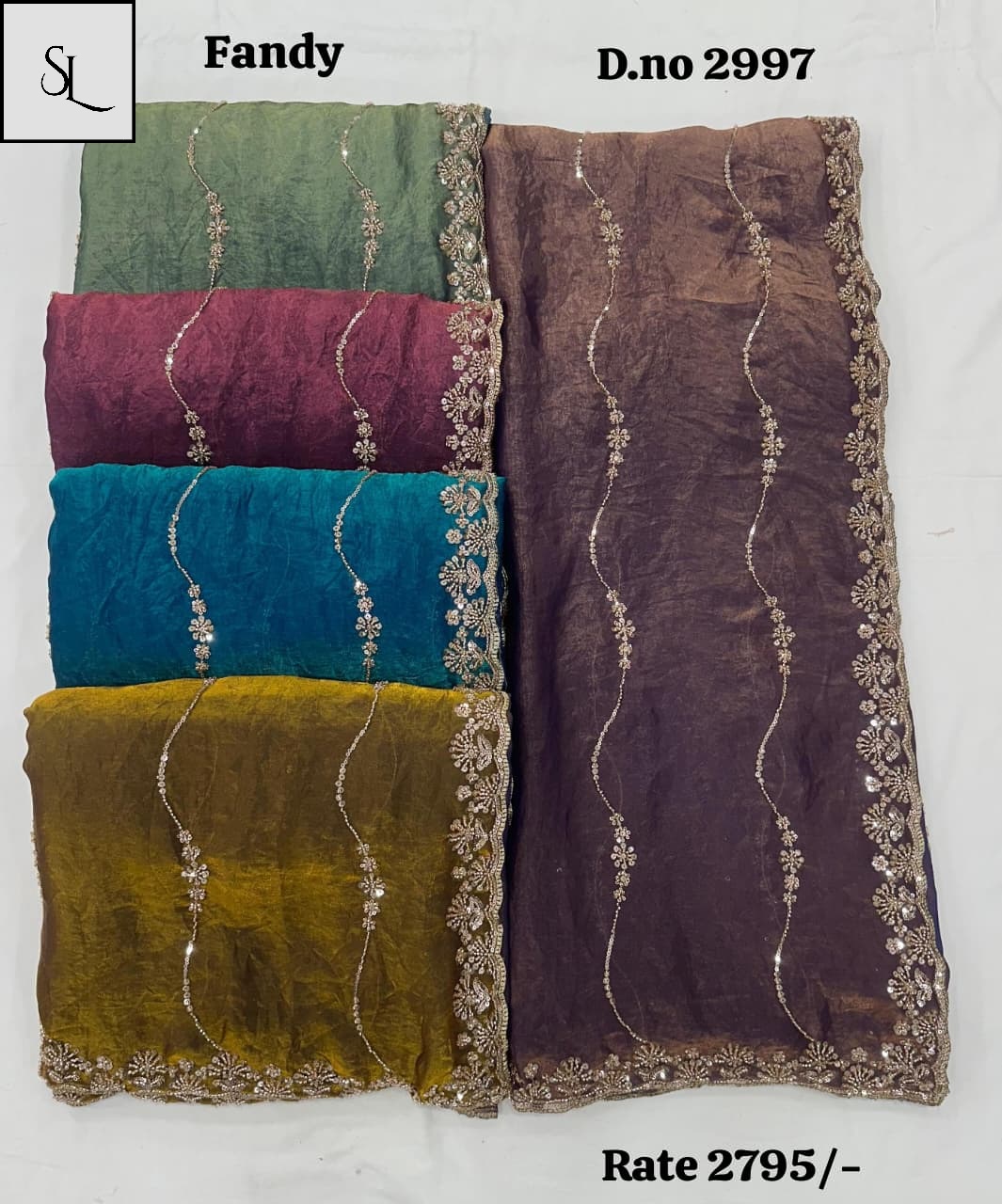 SL Sanjana Exclusive Party &amp; Festival Special Designer Saree Collection — Wholesale Sarees, Vardan Ethnic wholesale from Surat — view 6