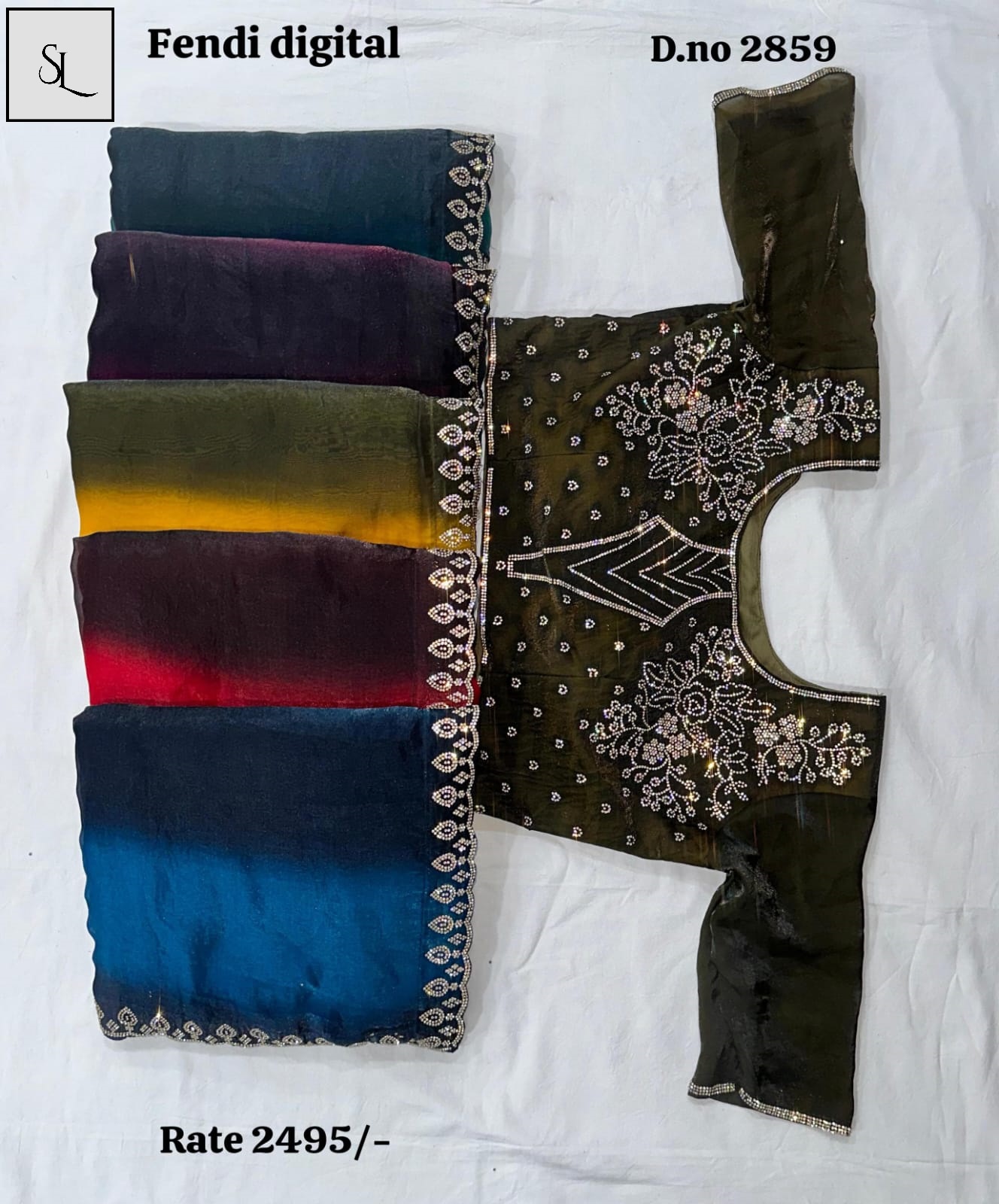SL Sanjana Exclusive Party &amp; Festival Special Designer Saree Collection — Wholesale Sarees, Vardan Ethnic wholesale from Surat — view 3