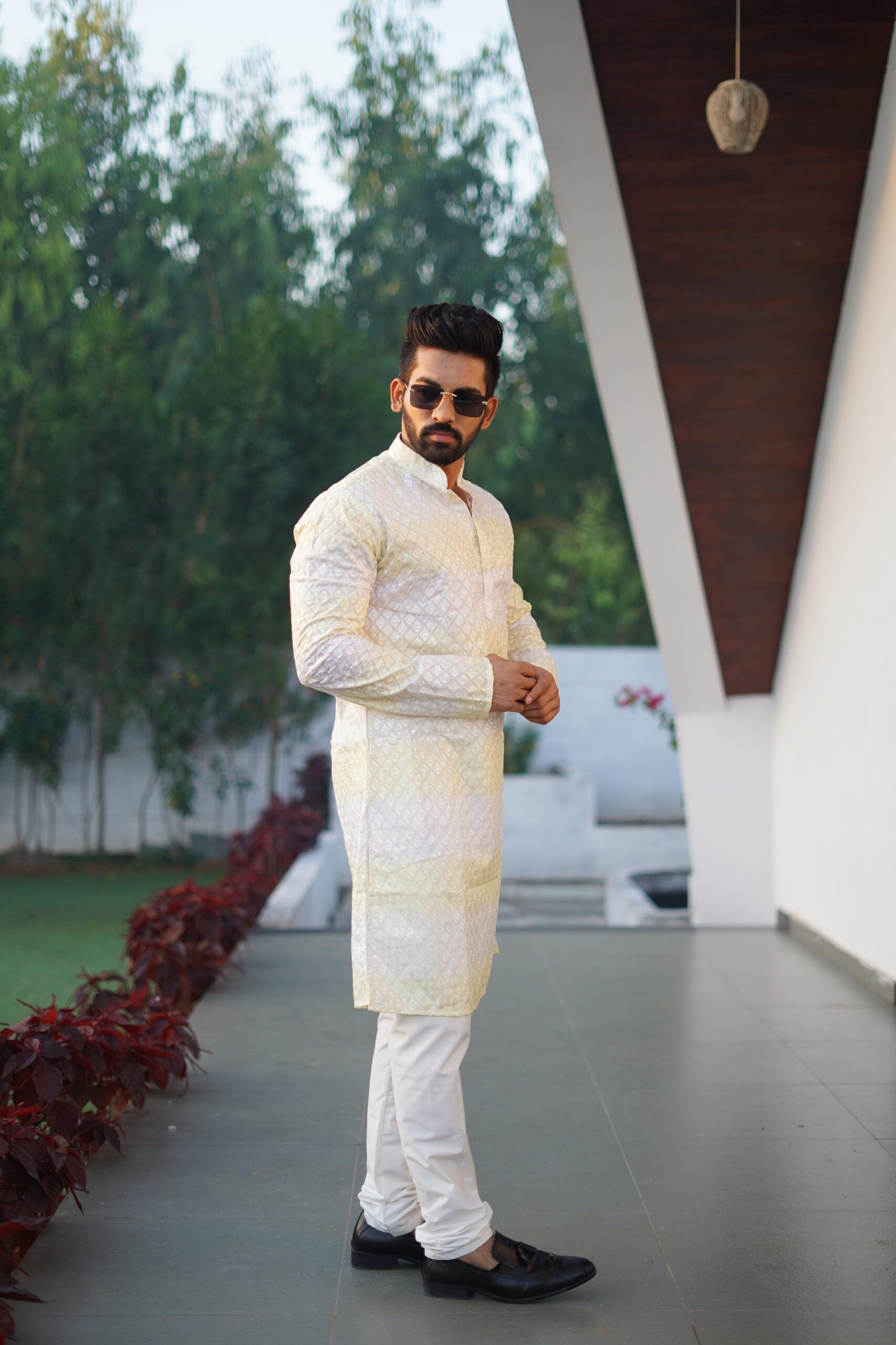 Rainbow Men's PC Cotton Shaded Embroidered Kurta Pajama — Men's Wear, Vardan Ethnic wholesale from Surat — Photo 20