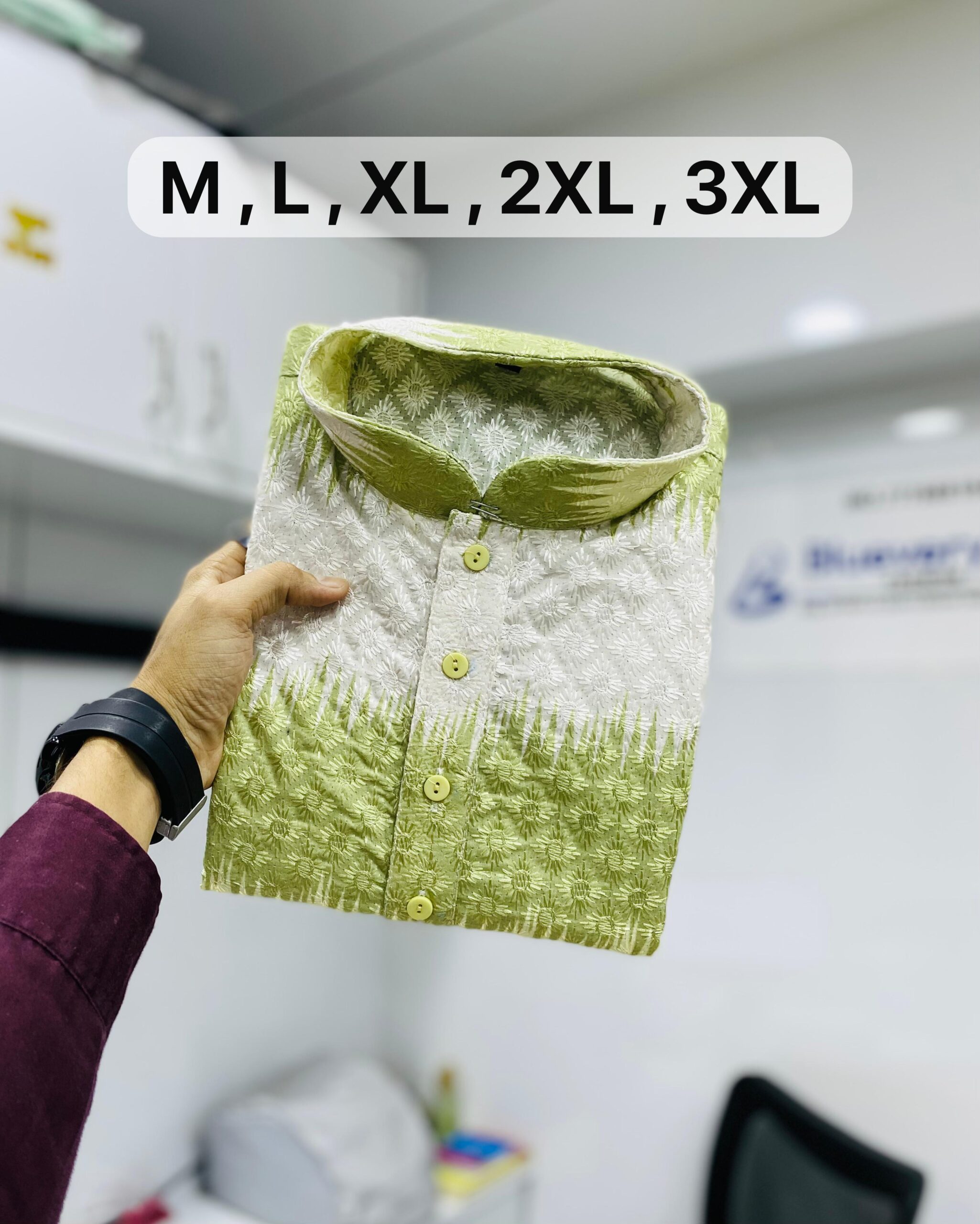 Rainbow Men's PC Cotton Shaded Embroidered Kurta Pajama — Men's Wear, Vardan Ethnic wholesale from Surat — Photo 6