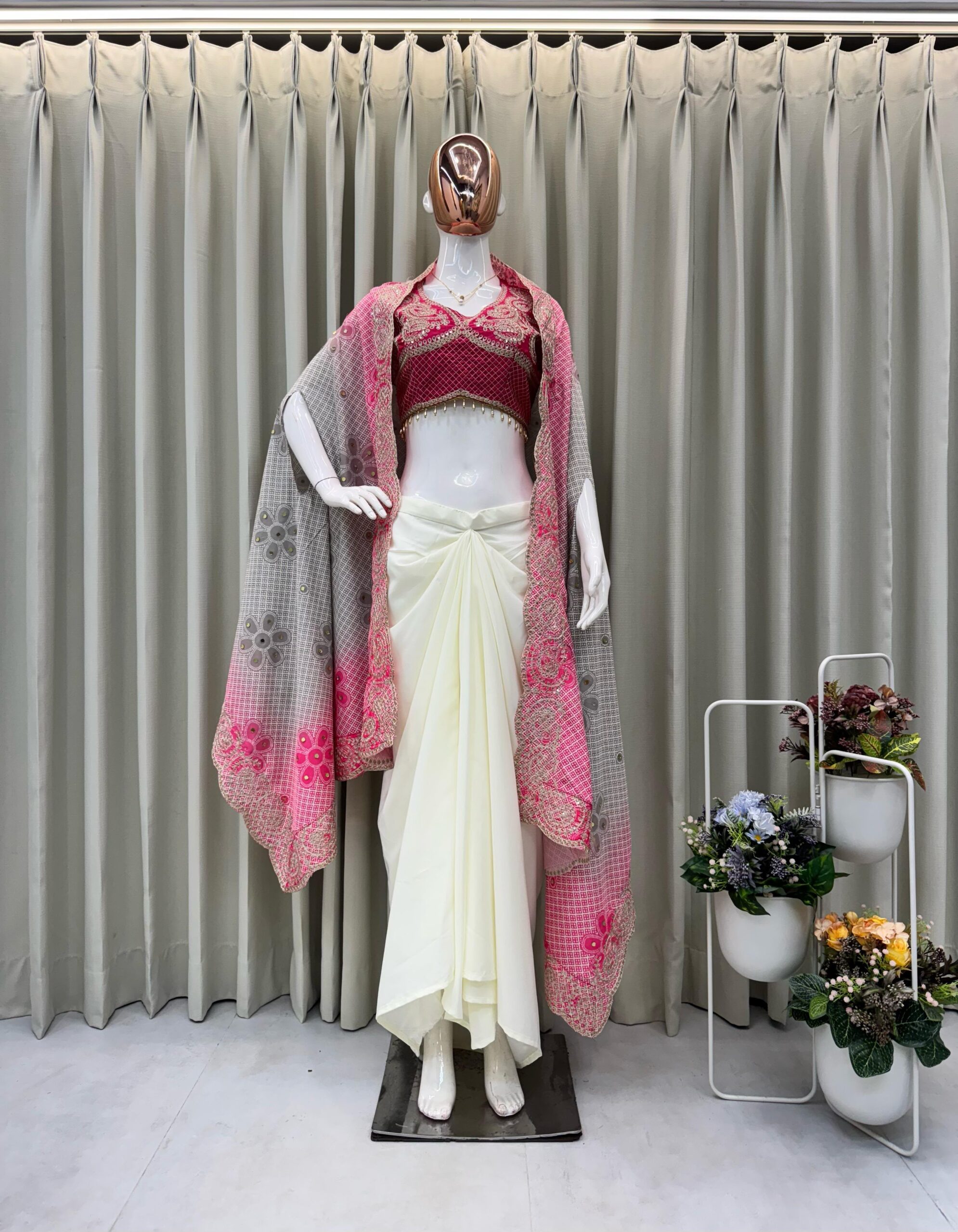 BE Bhanderi BE-339 Designer Three Piece indo Western Outfit — Singles, Vardan Ethnic wholesale from Surat — view 4