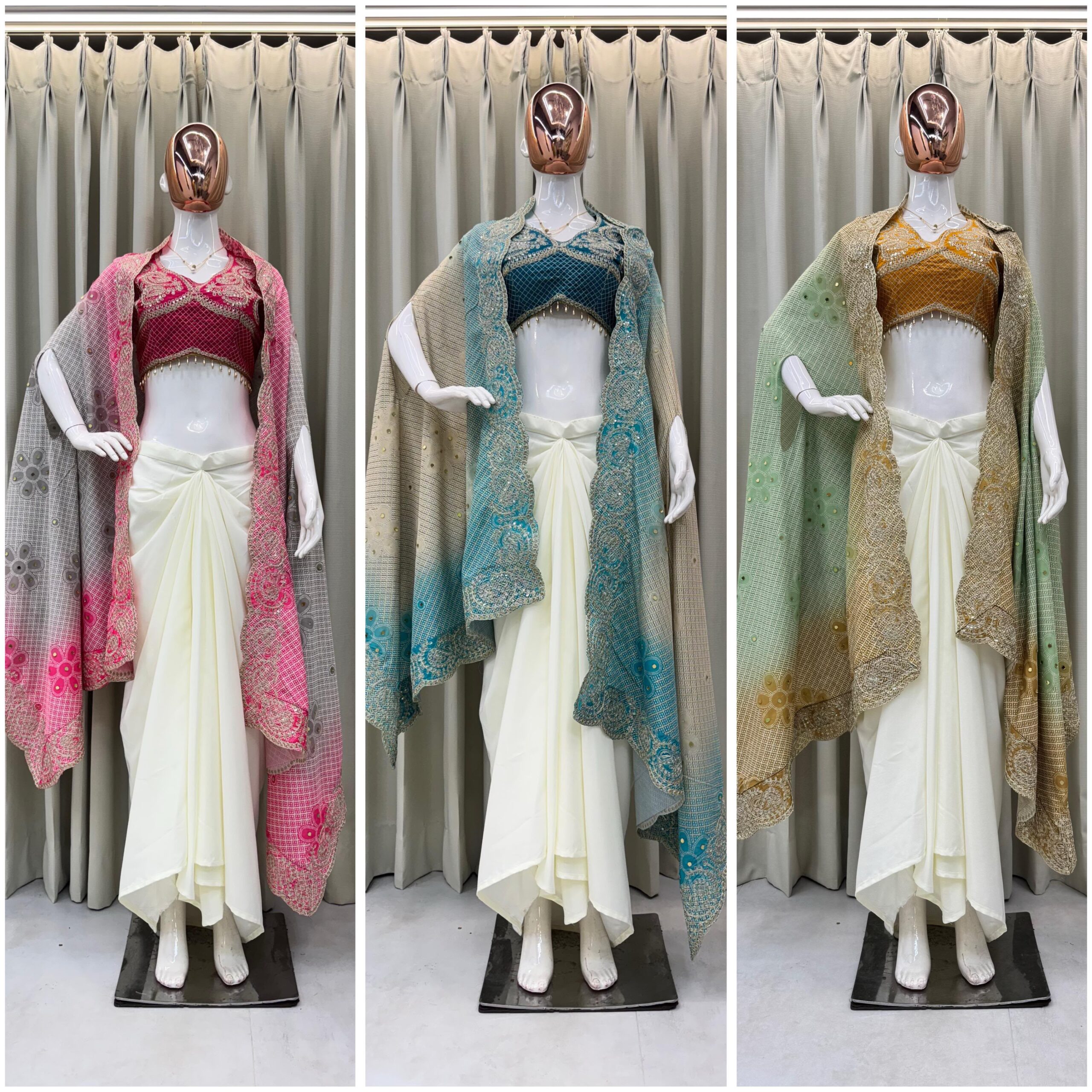 BE Bhanderi BE-339 Designer Three Piece indo Western Outfit — Singles, Vardan Ethnic wholesale from Surat — view 3