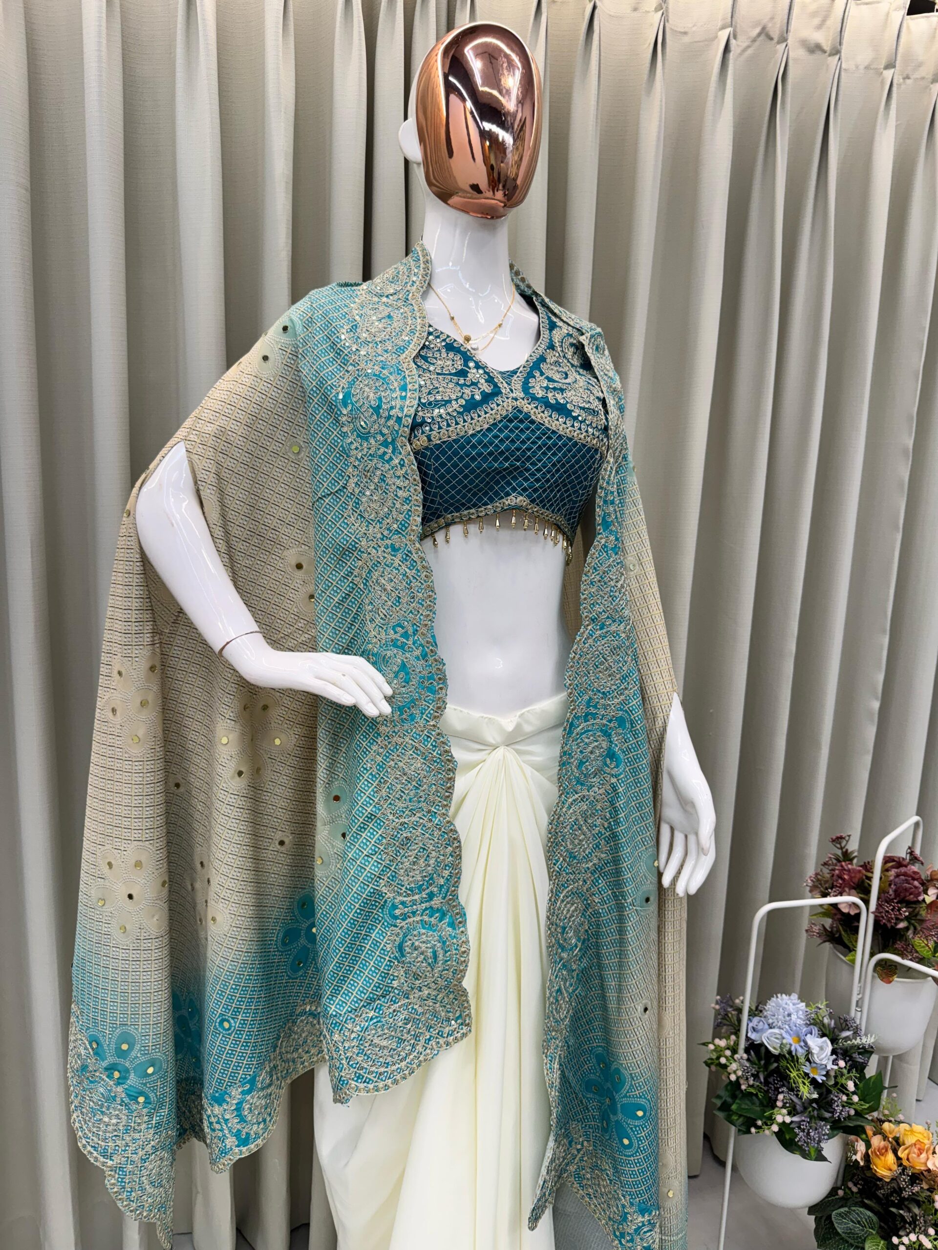 BE Bhanderi BE-339 Designer Three Piece indo Western Outfit