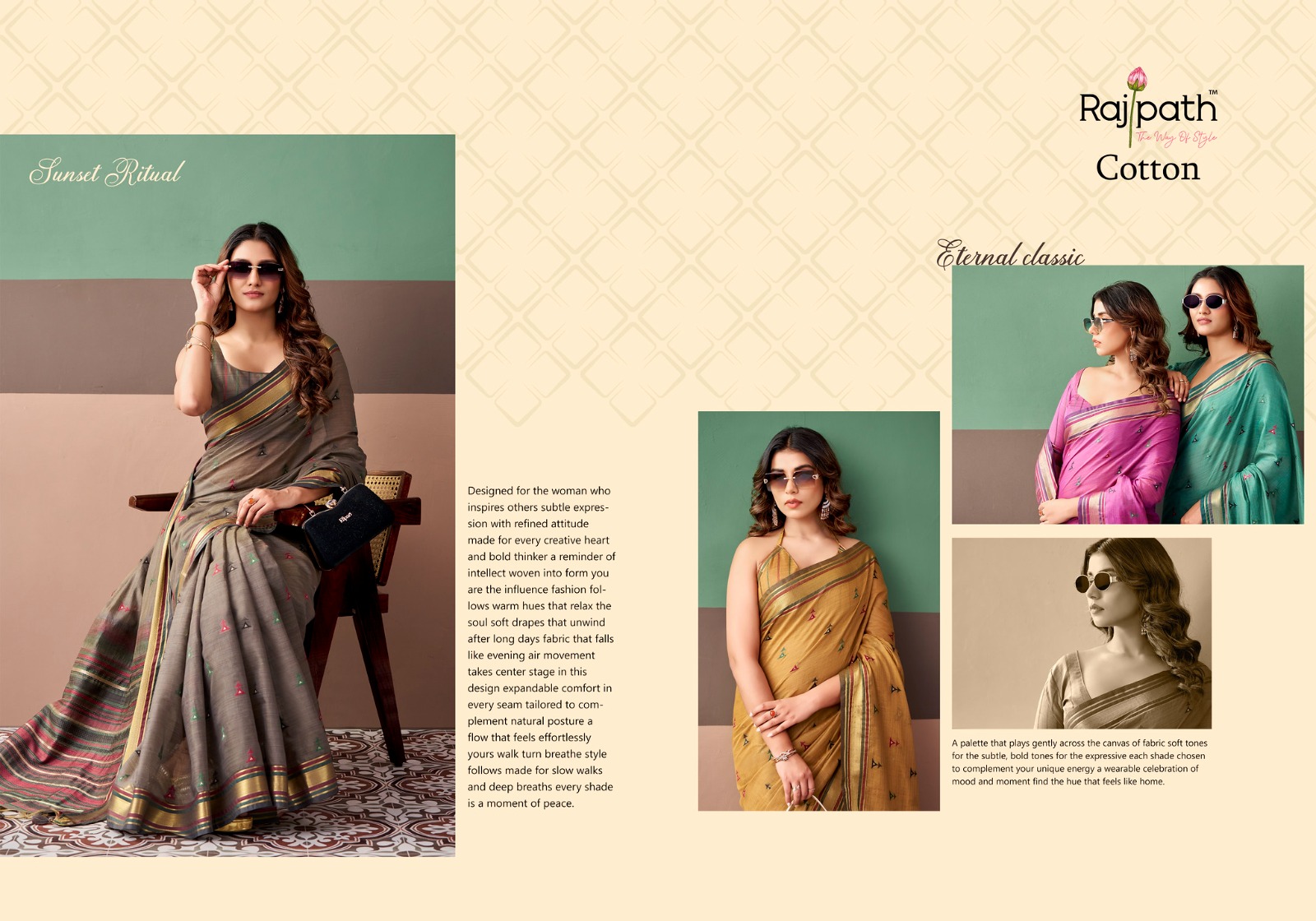 Rajpath Coco Cotton Premium Cotton Weaving Saree with Blouse Piece — Saree, Vardan Ethnic wholesale from Surat — view 3