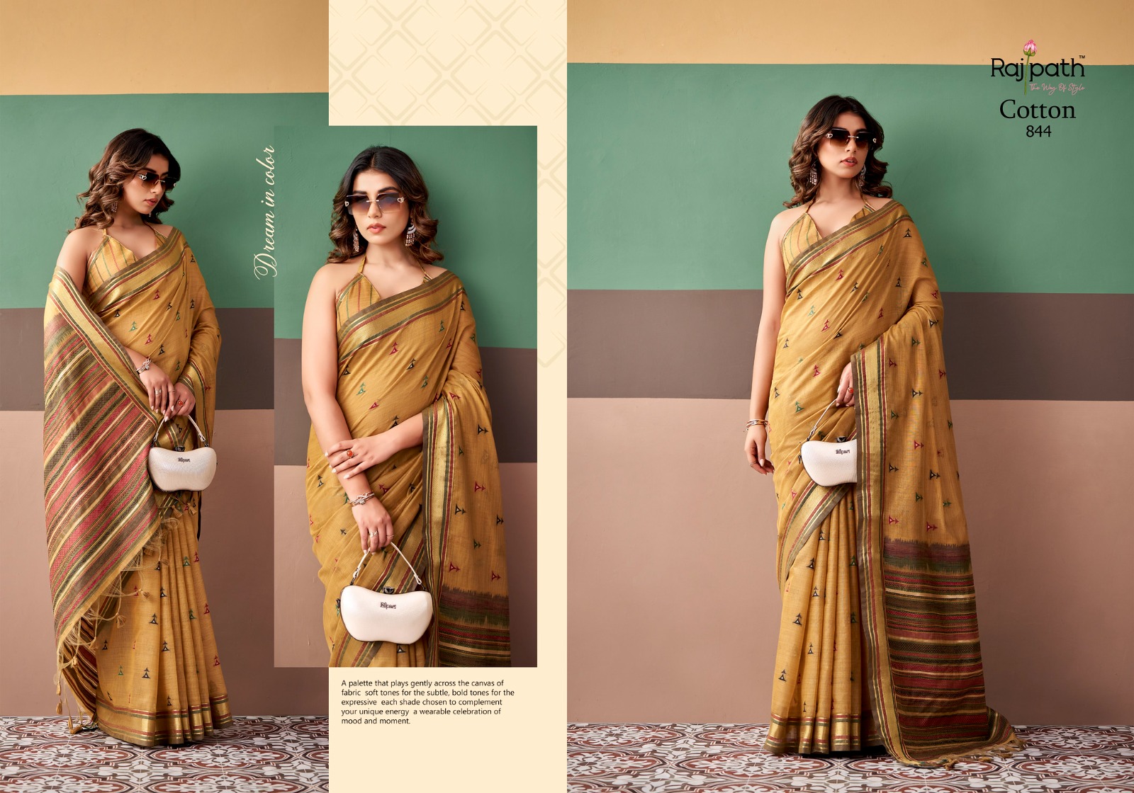 Rajpath Coco Cotton Premium Cotton Weaving Saree with Blouse Piece — Saree, Vardan Ethnic wholesale from Surat — view 4