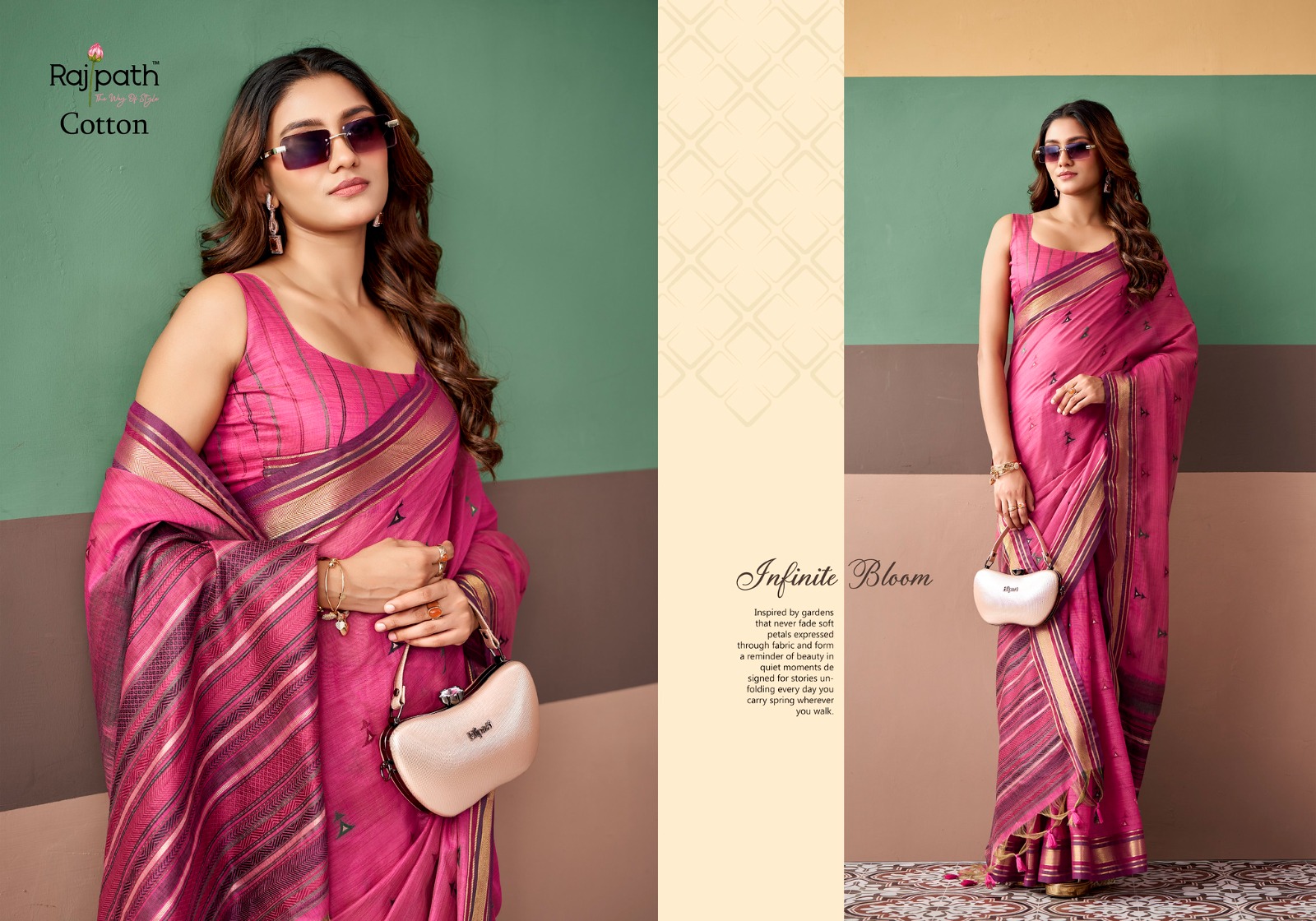Rajpath Coco Cotton Premium Cotton Weaving Saree with Blouse Piece — Saree, Vardan Ethnic wholesale from Surat — view 7