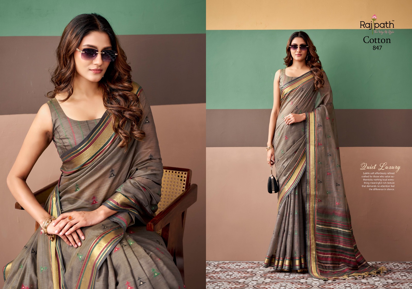 Rajpath Coco Cotton Premium Cotton Weaving Saree with Blouse Piece — Saree, Vardan Ethnic wholesale from Surat — view 9