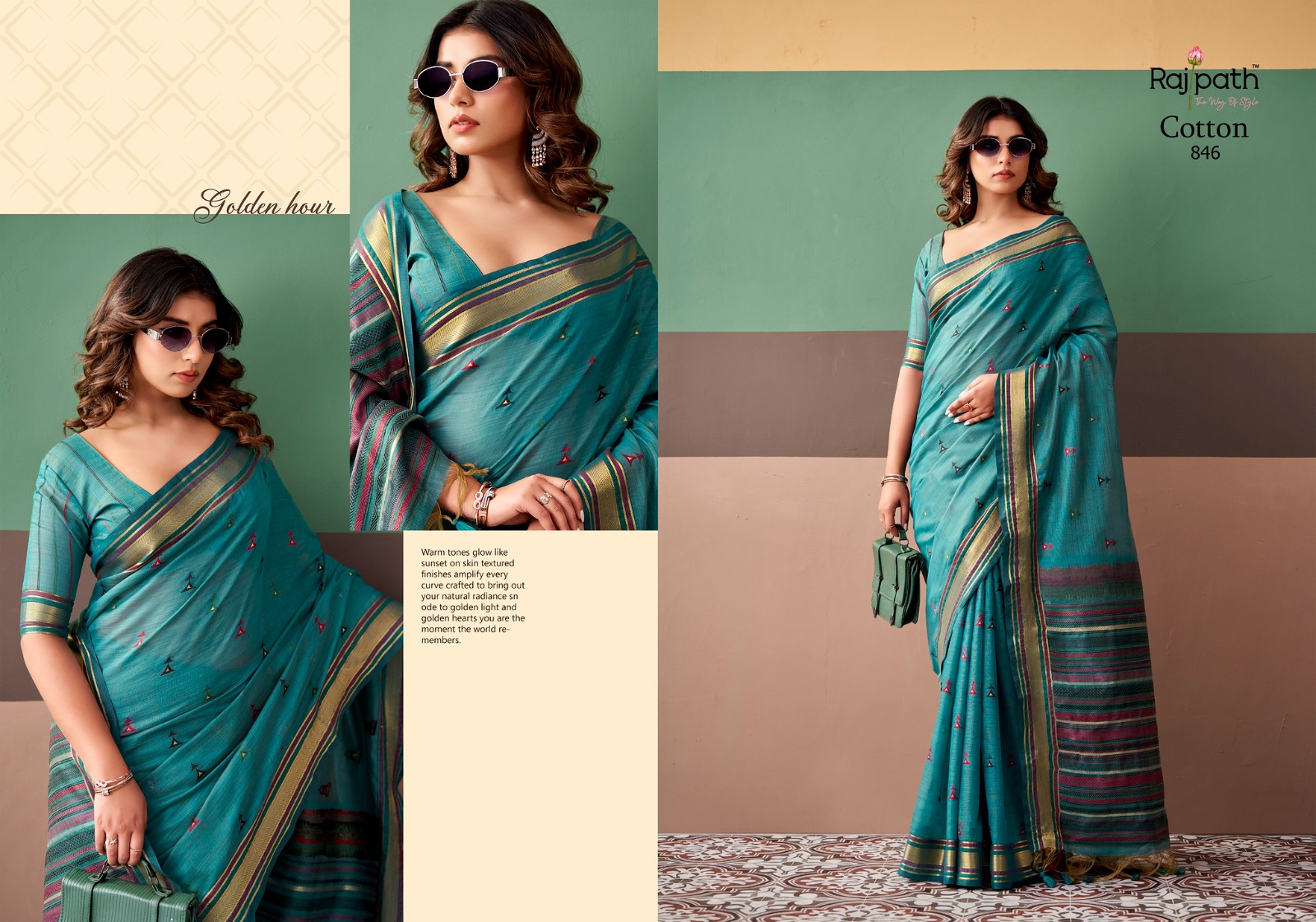 Rajpath Coco Cotton Premium Cotton Weaving Saree with Blouse Piece — Saree, Vardan Ethnic wholesale from Surat — view 12