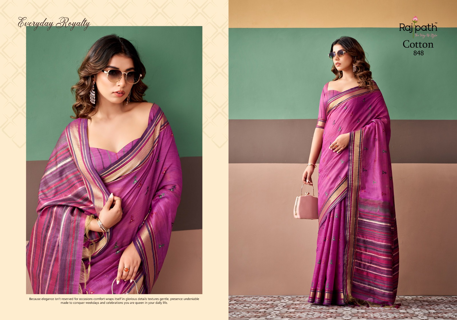 Rajpath Coco Cotton Premium Cotton Weaving Saree with Blouse Piece — Saree, Vardan Ethnic wholesale from Surat — view 13