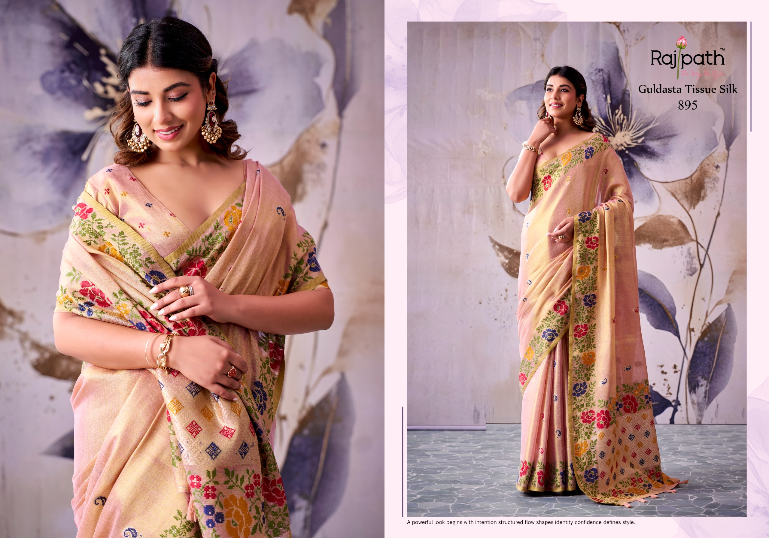 Rajpath Guldsata Tissue Silk Saree with Beautiful Border Weaving — Festival Sarees, Vardan Ethnic wholesale from Surat — view 11