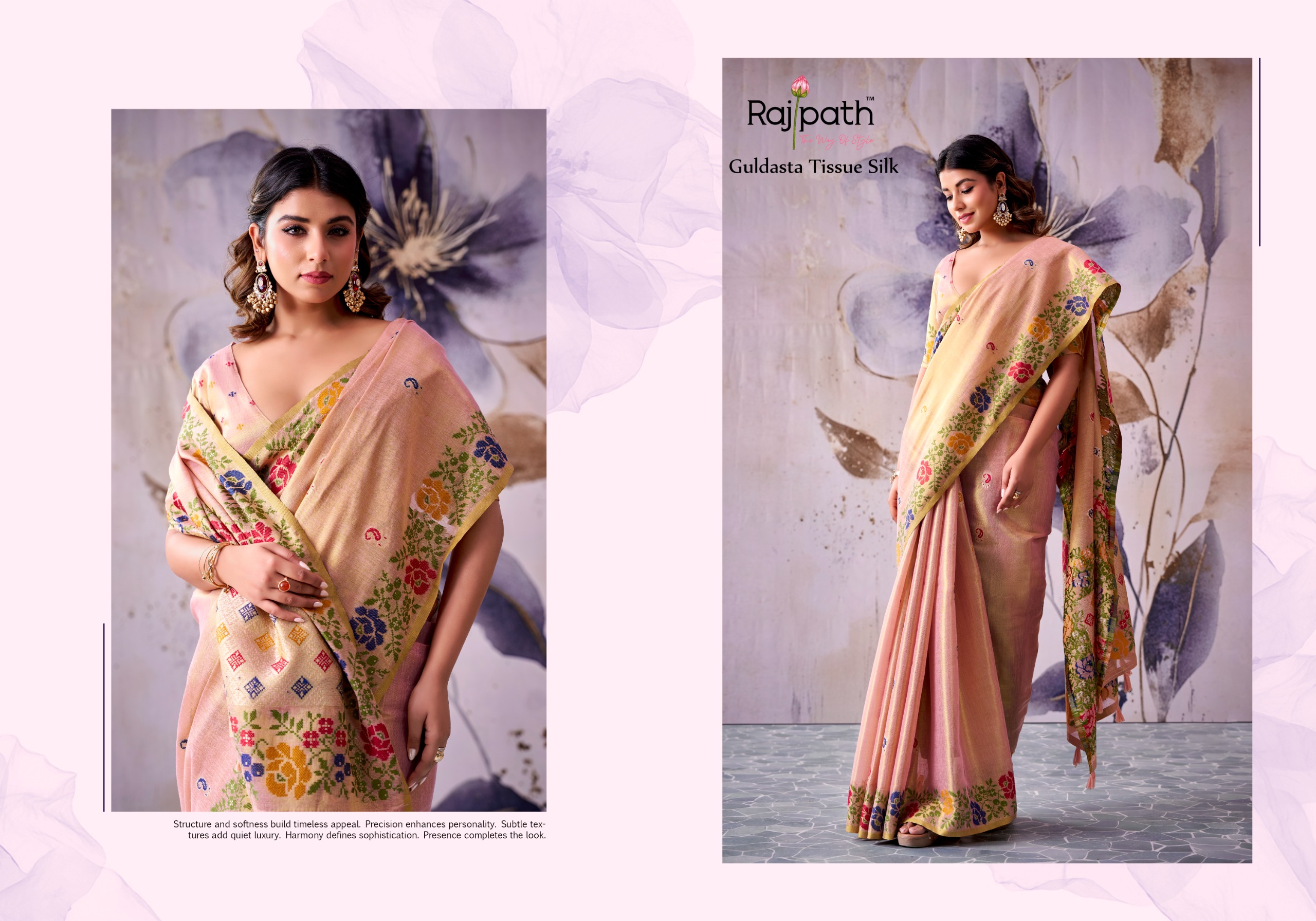 Rajpath Guldsata Tissue Silk Saree with Beautiful Border Weaving — Festival Sarees, Vardan Ethnic wholesale from Surat — view 8