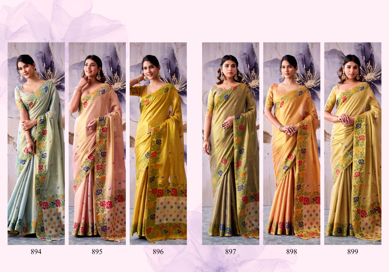 Rajpath Guldsata Tissue Silk Saree with Beautiful Border Weaving — Festival Sarees, Vardan Ethnic wholesale from Surat — view 2