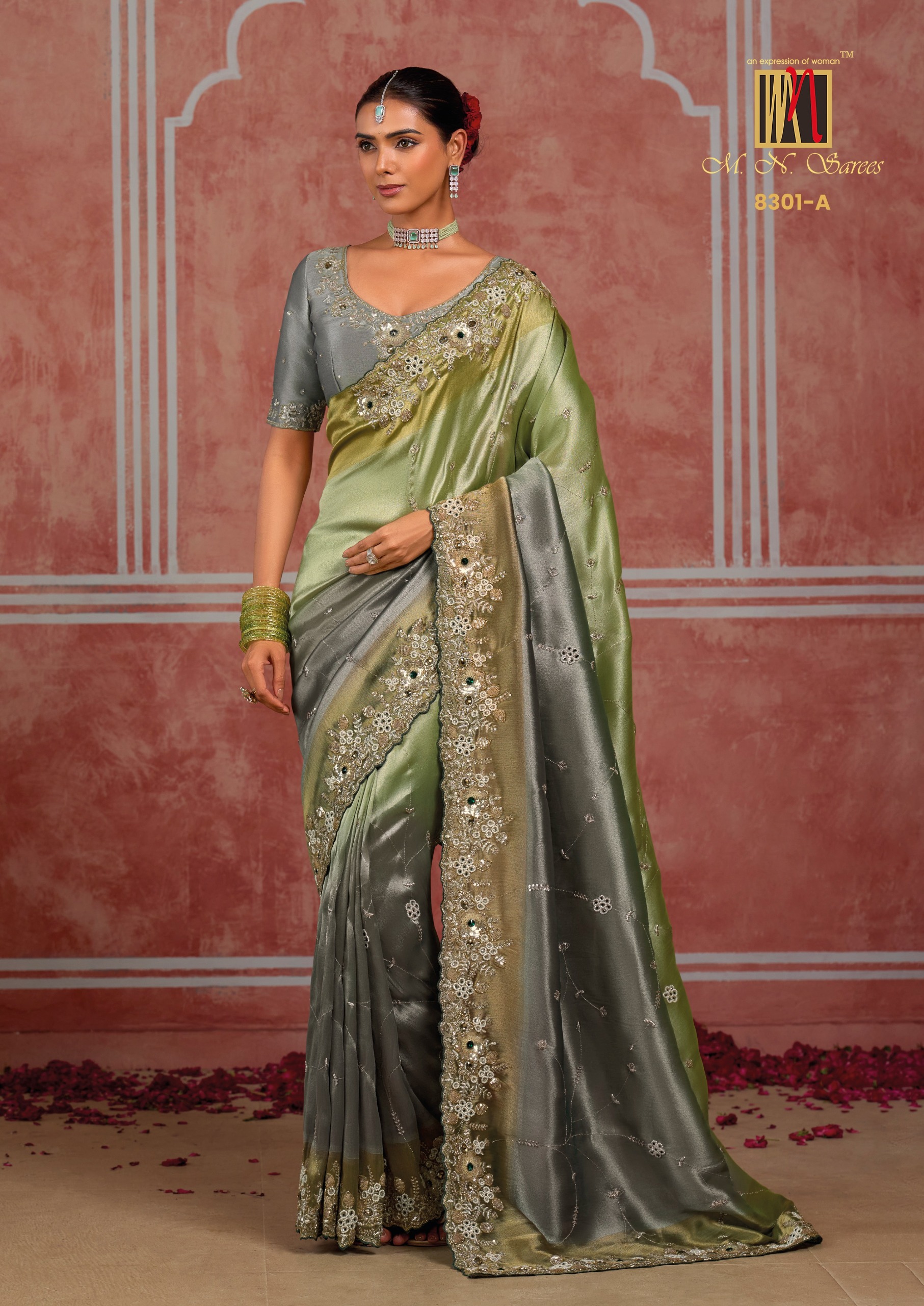 M.N Super Hit Series Colour's Pure Silk Saree with Rich Handwork