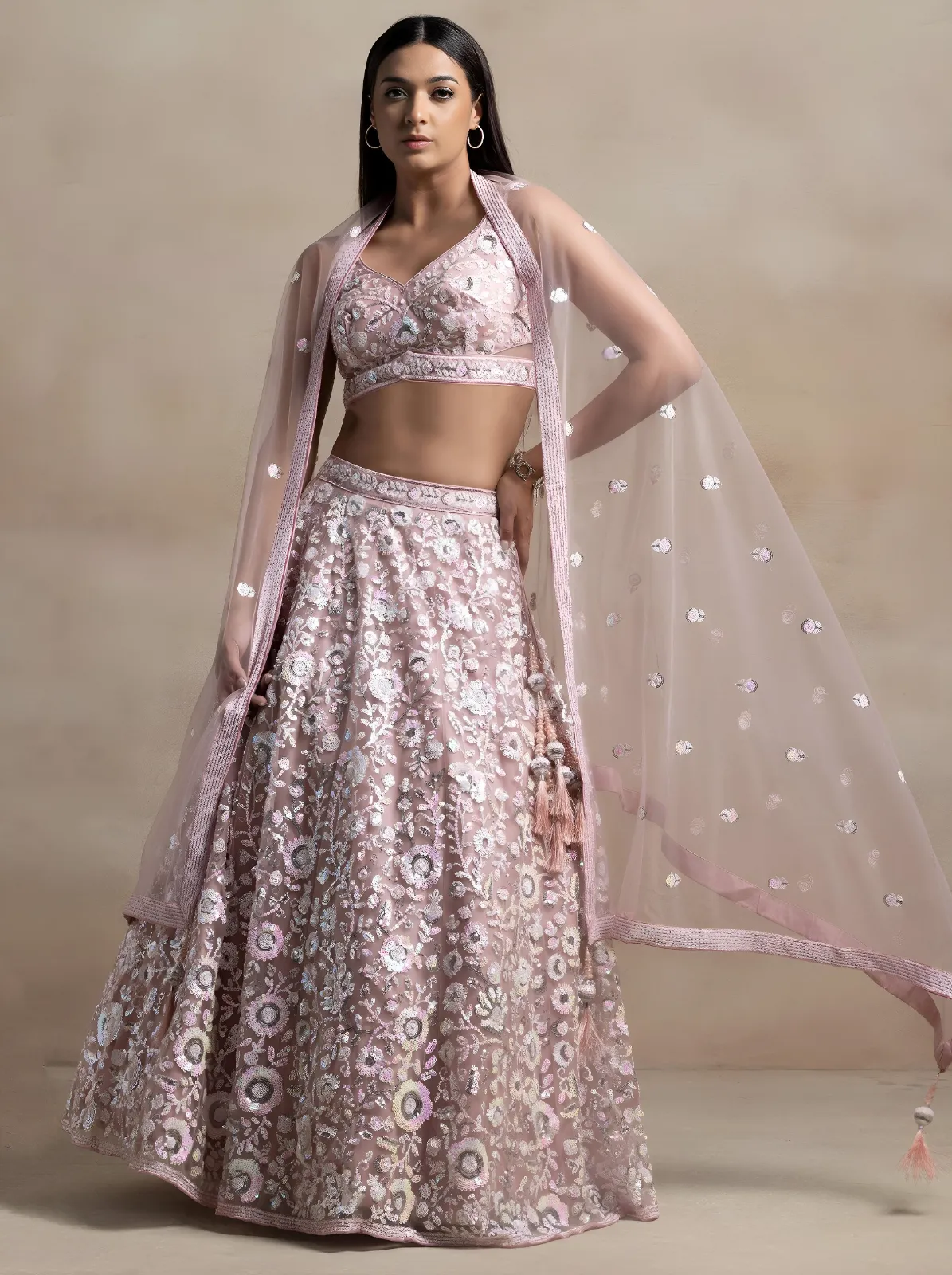 Zeel 5126 Pink Floral Sequins Embroidered Designer Lehenga Choli