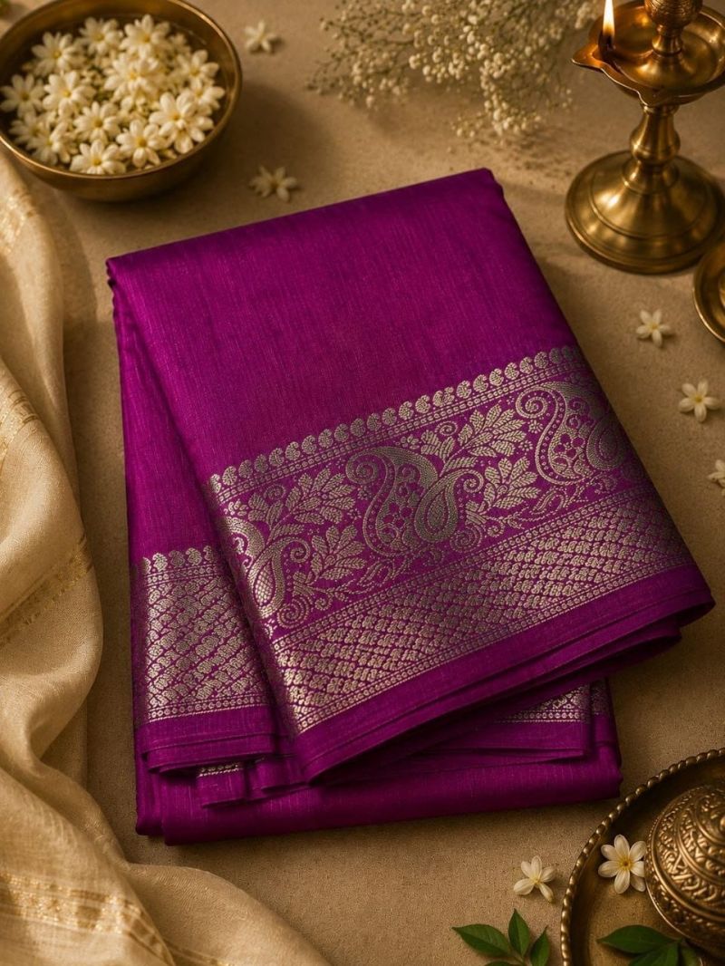 Aab Ambrapali Mercerised Silk Border Design Saree Catalog — Wholesale, Vardan Ethnic wholesale from Surat — view 5
