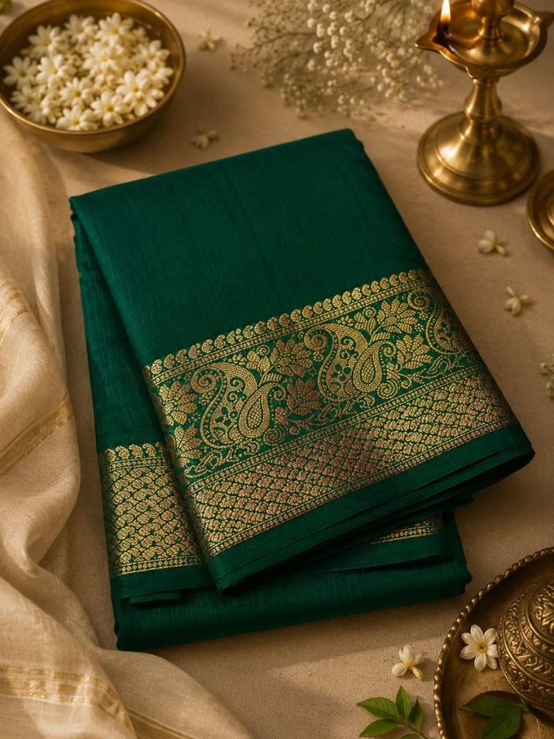 Aab Ambrapali Mercerised Silk Border Design Saree Catalog — Wholesale, Vardan Ethnic wholesale from Surat — view 6