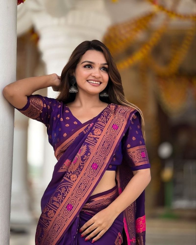 Aab Ne Ruchi Lichi Silk Jacquard Work Saree Catalog
