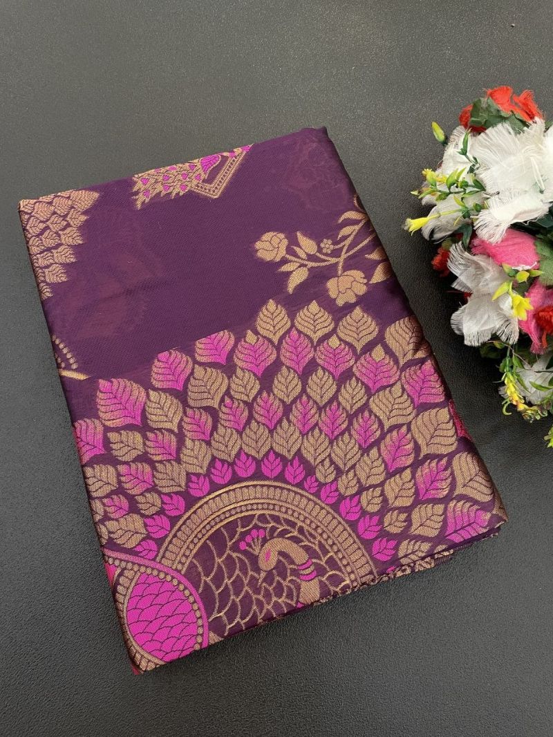 Aab Ne Ruchi Lichi Silk Jacquard Work Saree Catalog — Wholesale Sarees, Vardan Ethnic wholesale from Surat — view 3
