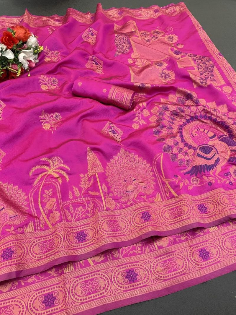 Aab Ne Ruchi Lichi Silk Jacquard Work Saree Catalog — Wholesale Sarees, Vardan Ethnic wholesale from Surat — view 7