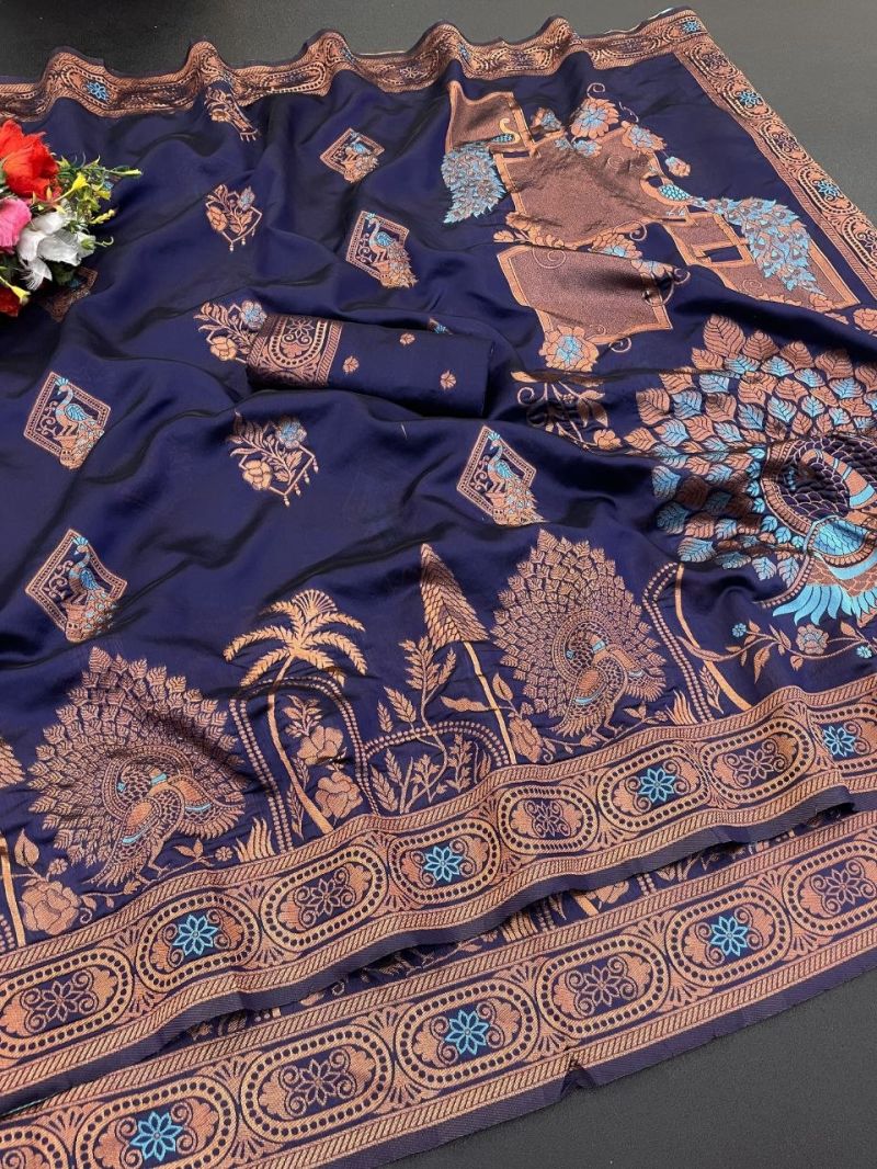 Aab Ne Ruchi Lichi Silk Jacquard Work Saree Catalog — Wholesale Sarees, Vardan Ethnic wholesale from Surat — view 9