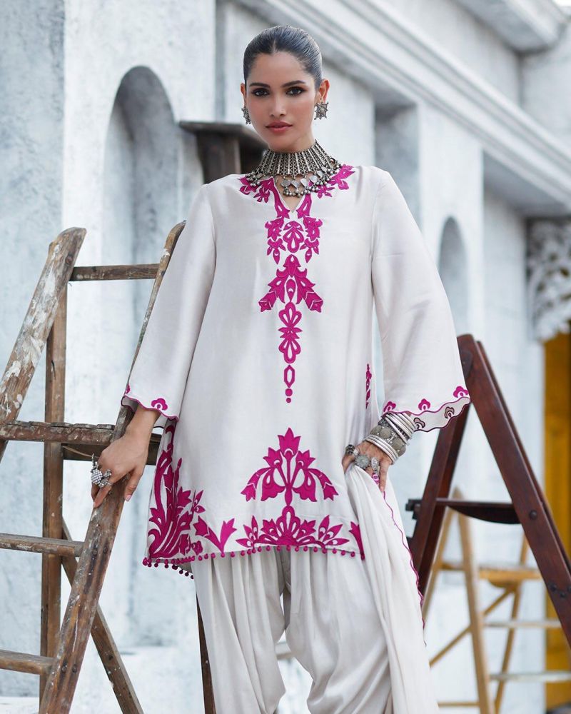 Afsana Gauri Rayon Embroidered Readymade  Salwar Suit