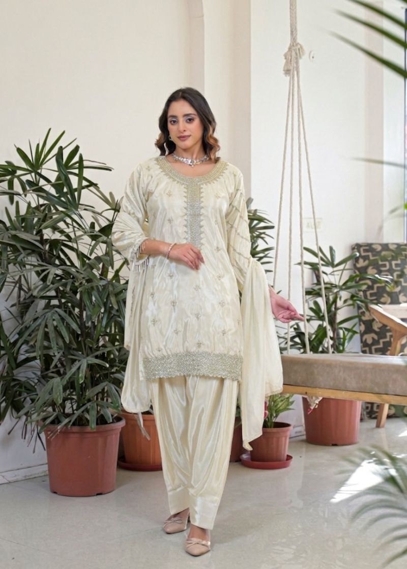 Afsana Mahi Crepe Silk Beats Work Designer Salwar Kameez