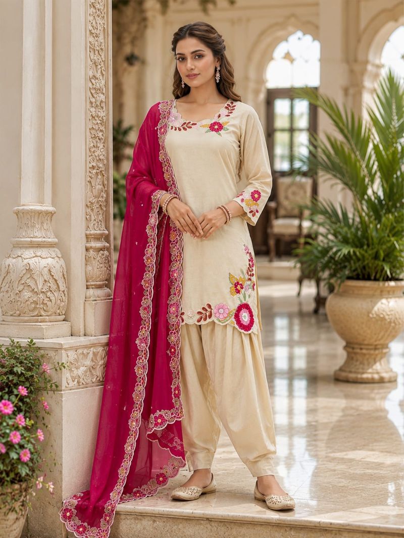 Afsana Preeti Viscose Simar Embroidered Farshi Salwar Kameez — Wholesale Salwar Suits, Vardan Ethnic wholesale from Surat — view 2