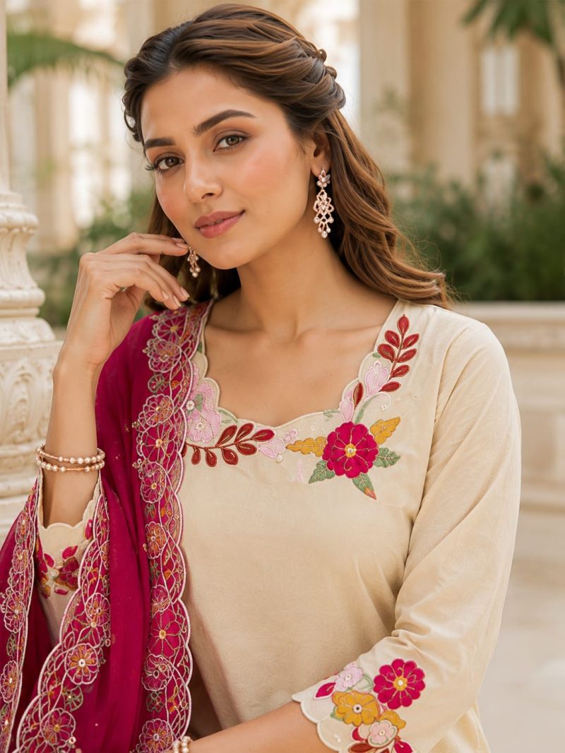 Afsana Preeti Viscose Simar Embroidered Farshi Salwar Kameez — Wholesale Salwar Suits, Vardan Ethnic wholesale from Surat — view 3