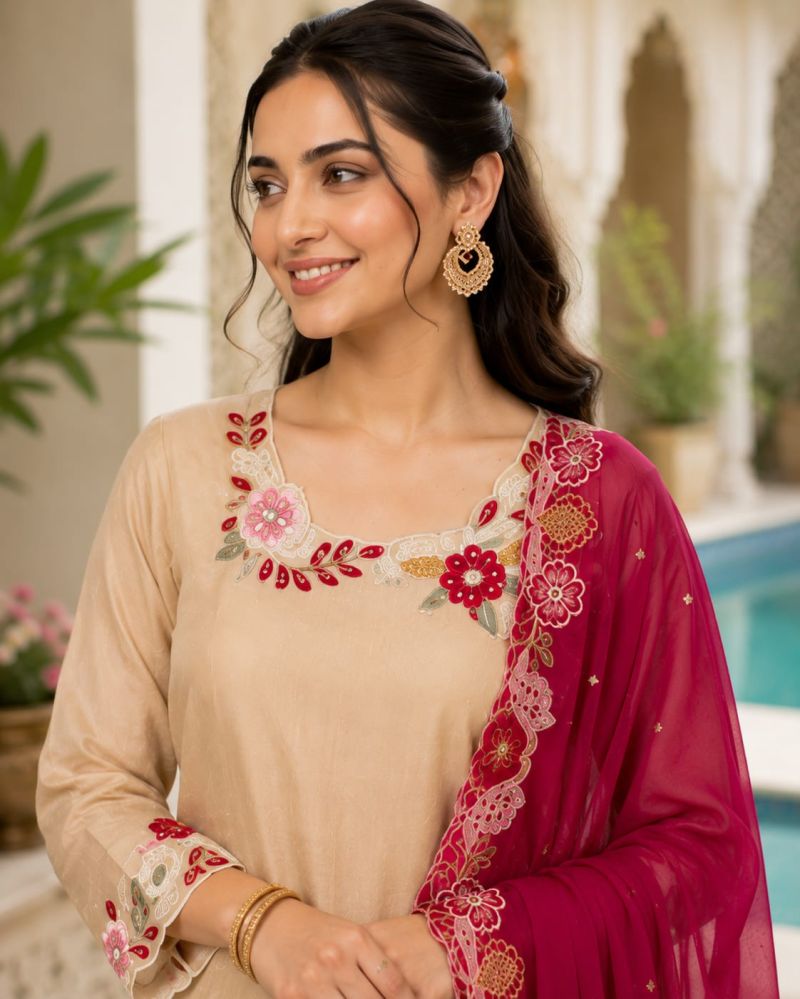 Afsana Preeti Viscose Simar Embroidered Farshi Salwar Kameez — Wholesale Salwar Suits, Vardan Ethnic wholesale from Surat — view 4