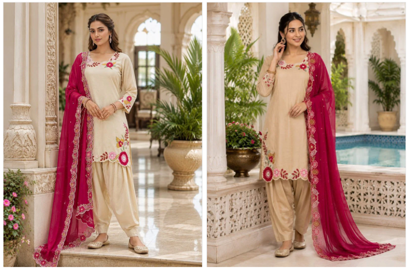 Afsana Preeti Viscose Simar Embroidered Farshi Salwar Kameez — Wholesale Salwar Suits, Vardan Ethnic wholesale from Surat — view 5