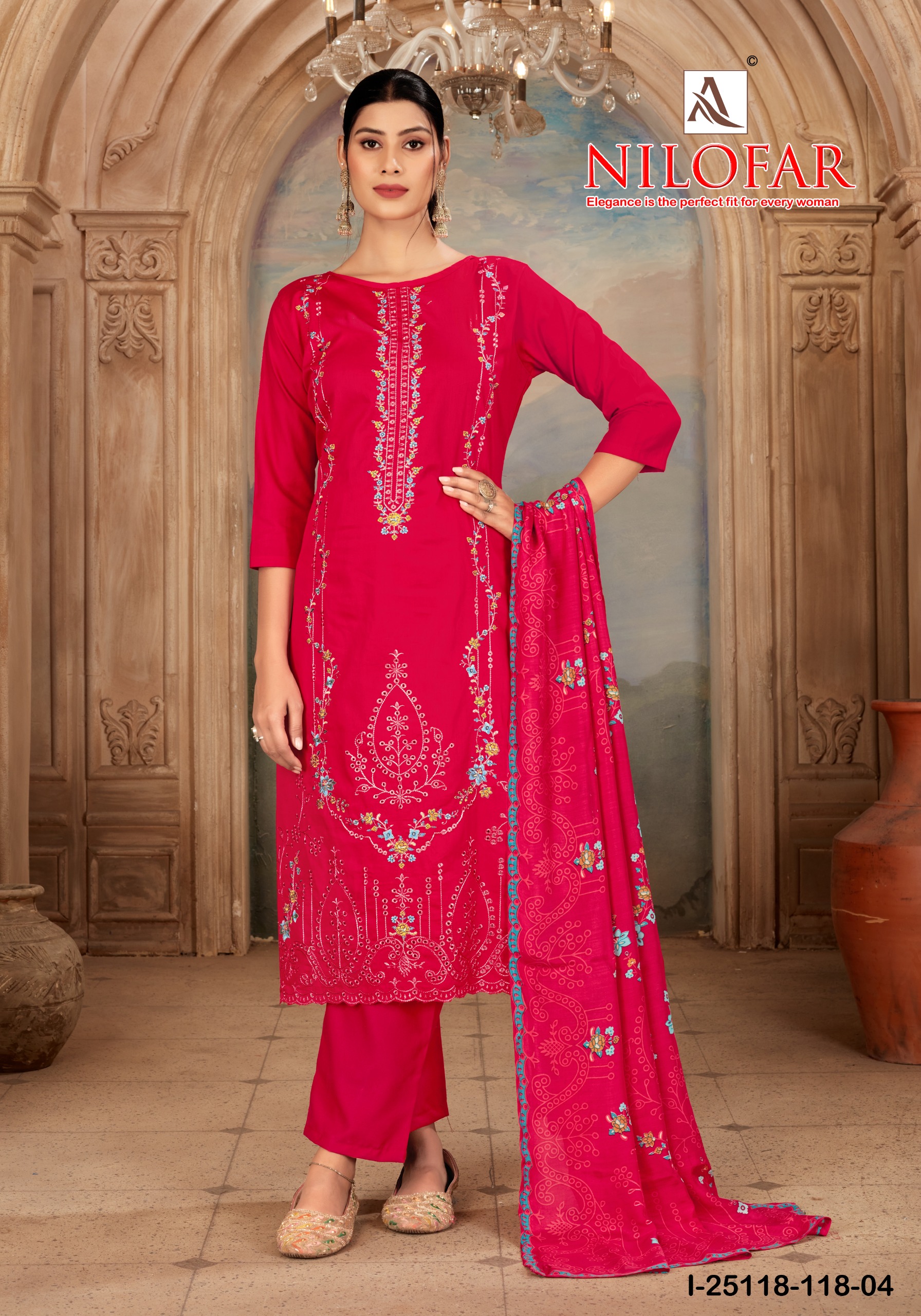Alok Nilofar Premium Zam Swarovski Diamond Work Dress Material Catalog — Wholesale Salwar Suits, Vardan Ethnic wholesale from Surat — view 3