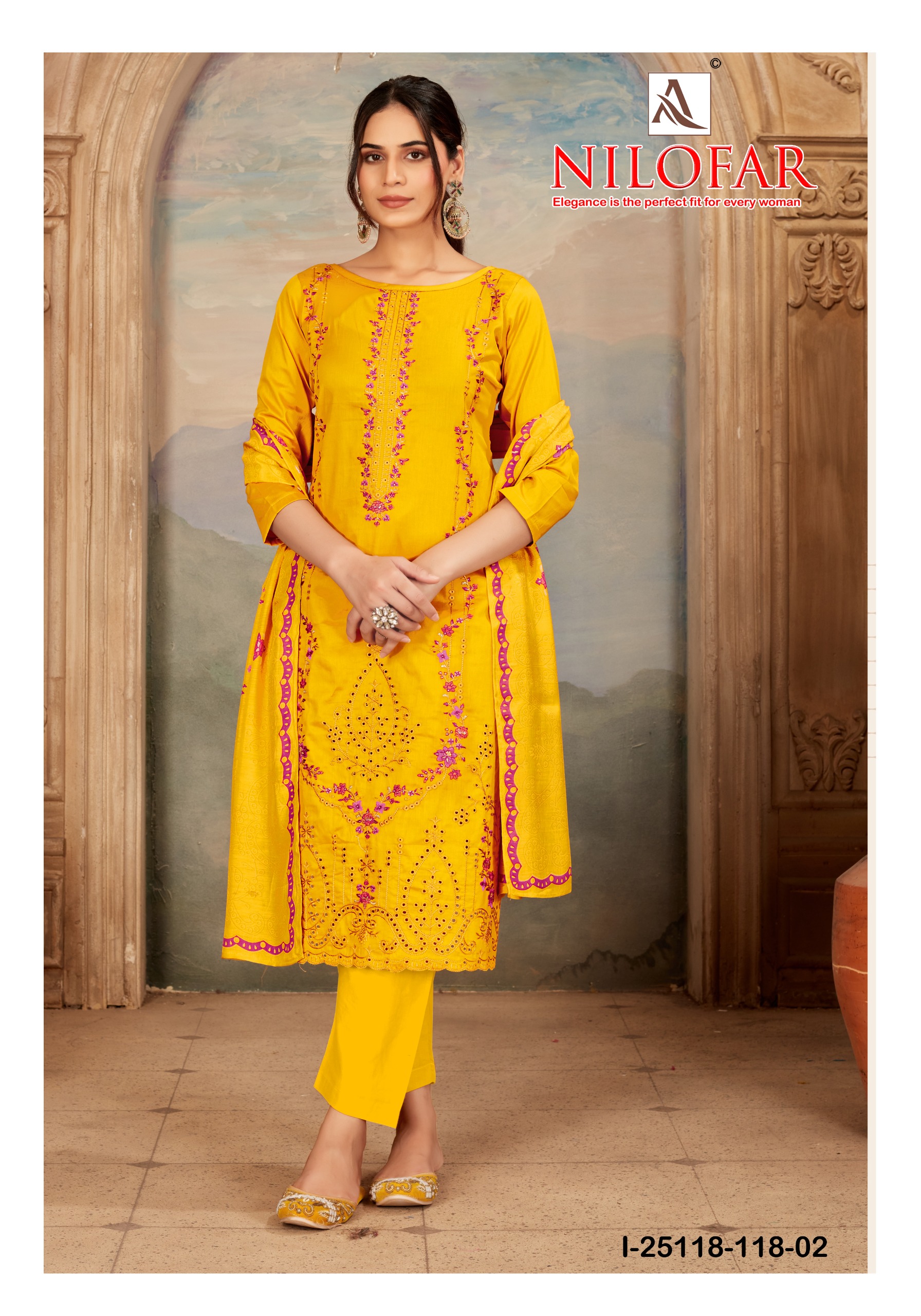 Alok Nilofar Premium Zam Swarovski Diamond Work Dress Material Catalog