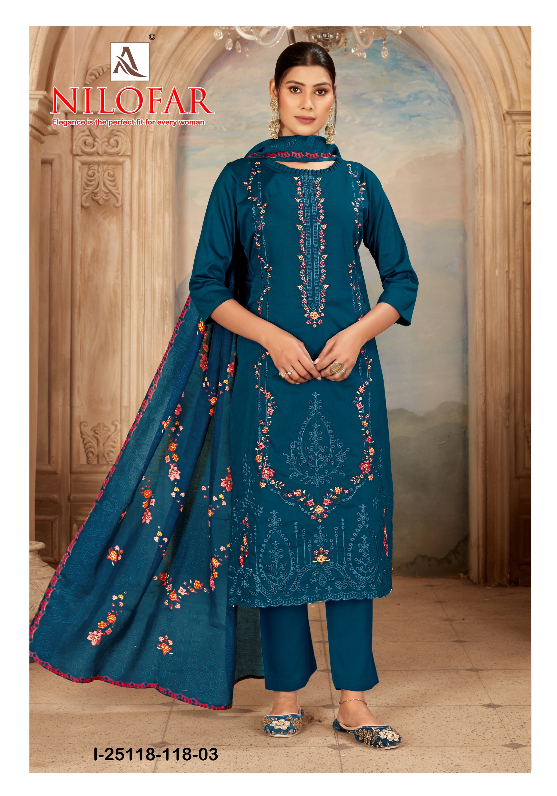 Alok Nilofar Premium Zam Swarovski Diamond Work Dress Material Catalog — Wholesale Salwar Suits, Vardan Ethnic wholesale from Surat — view 4