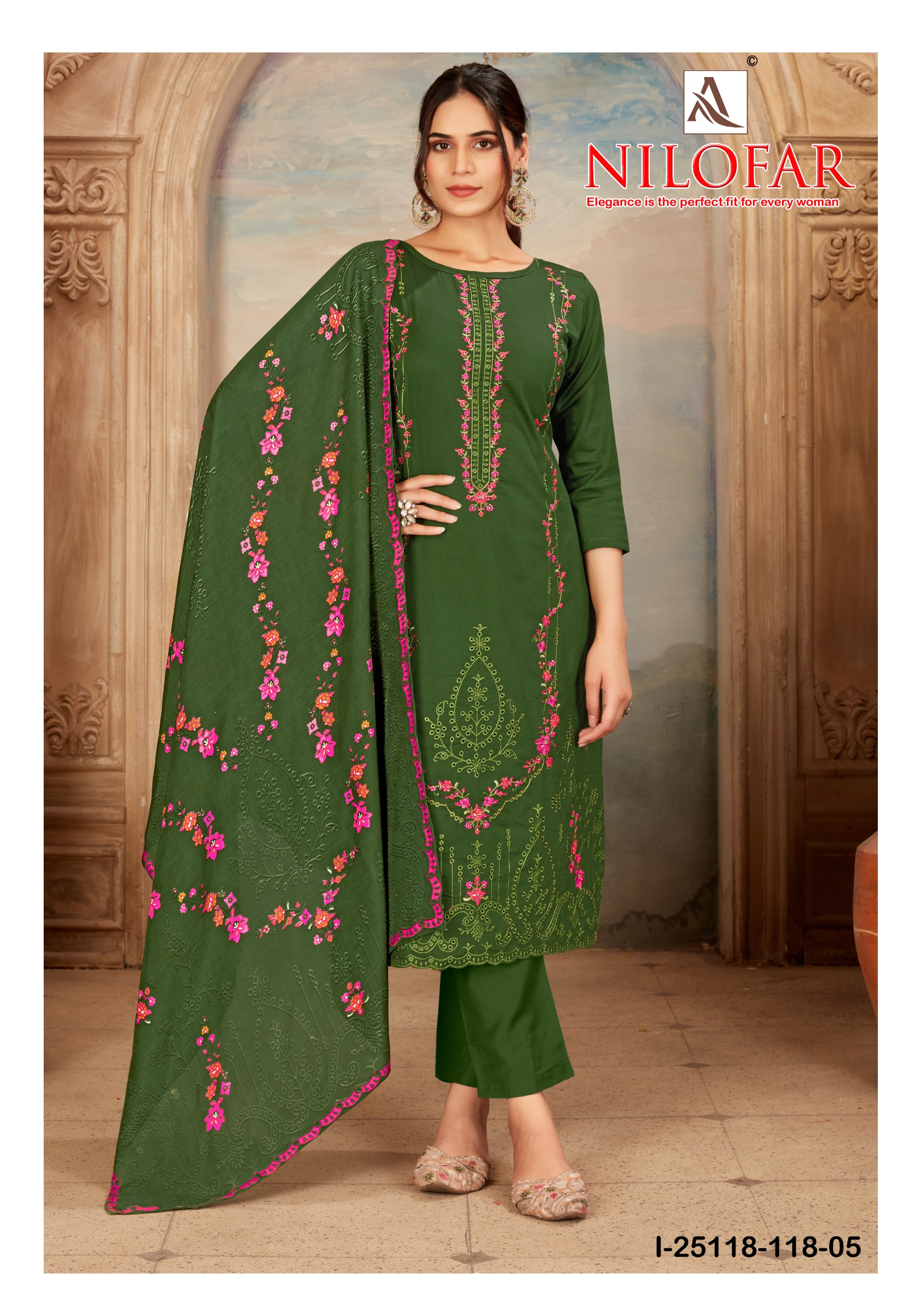 Alok Nilofar Premium Zam Swarovski Diamond Work Dress Material Catalog — Wholesale Salwar Suits, Vardan Ethnic wholesale from Surat — view 5