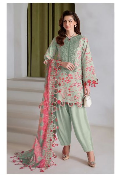 Alzohaib Aiza Vol 1 Chiffon Dupatta Cotton Patch Work Pakistani Suit Catalog