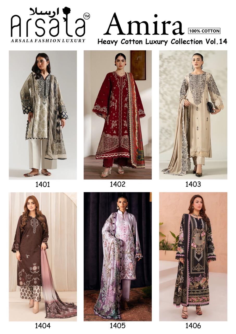 arsala Amira Vol 14  karachi dress Material — Cotton Dress Material, Vardan Ethnic wholesale from Surat — view 5
