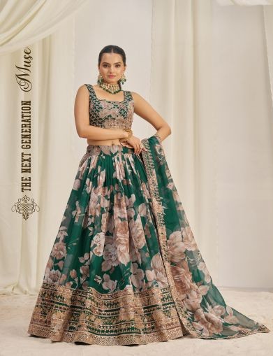 Arya Flora Vol 9 Organza Zari Sequins Designer Lehenga Choli