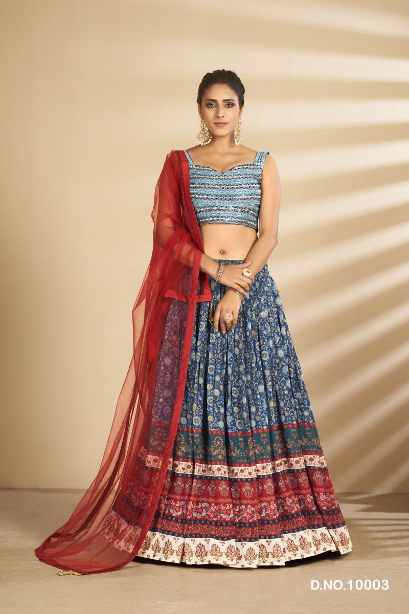 Arya Volume Vol 28 Art Silk Print With Hand Work Lehenga Choli