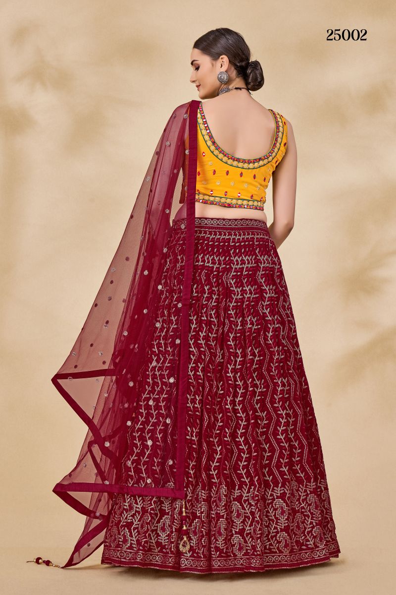 Arya Volume Vol 39 Georgette Thread Mirror Work Lehenga Choli — Wholesale Lehenga, Vardan Ethnic wholesale from Surat — view 3