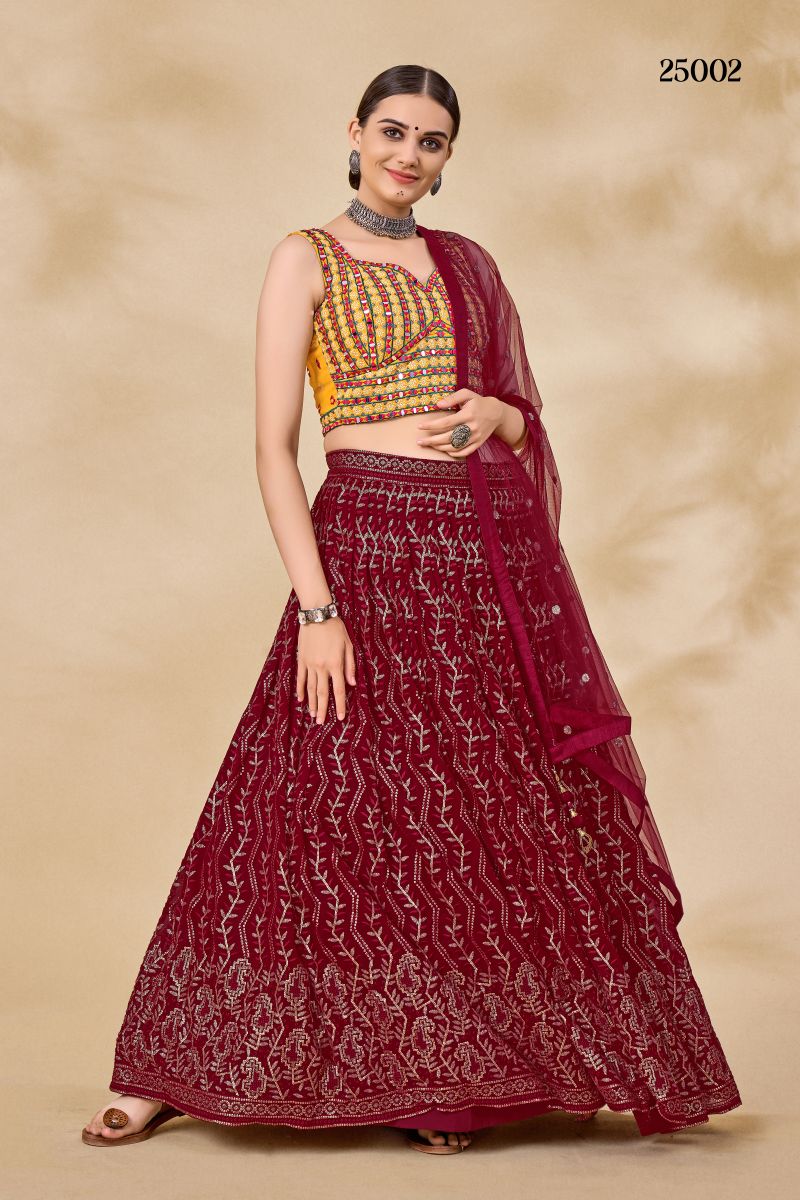 Arya Volume Vol 39 Georgette Thread Mirror Work Lehenga Choli — Wholesale Lehenga, Vardan Ethnic wholesale from Surat — view 5