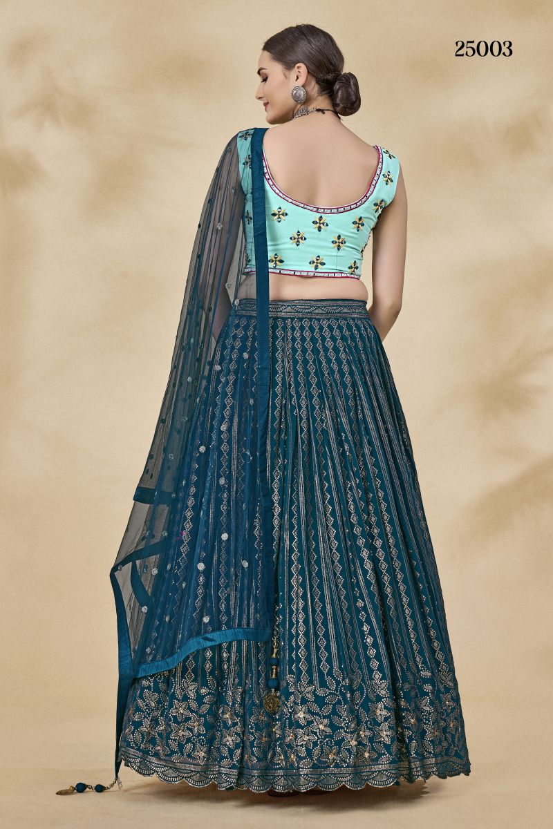 Arya Volume Vol 39 Georgette Thread Mirror Work Lehenga Choli — Wholesale Lehenga, Vardan Ethnic wholesale from Surat — view 9