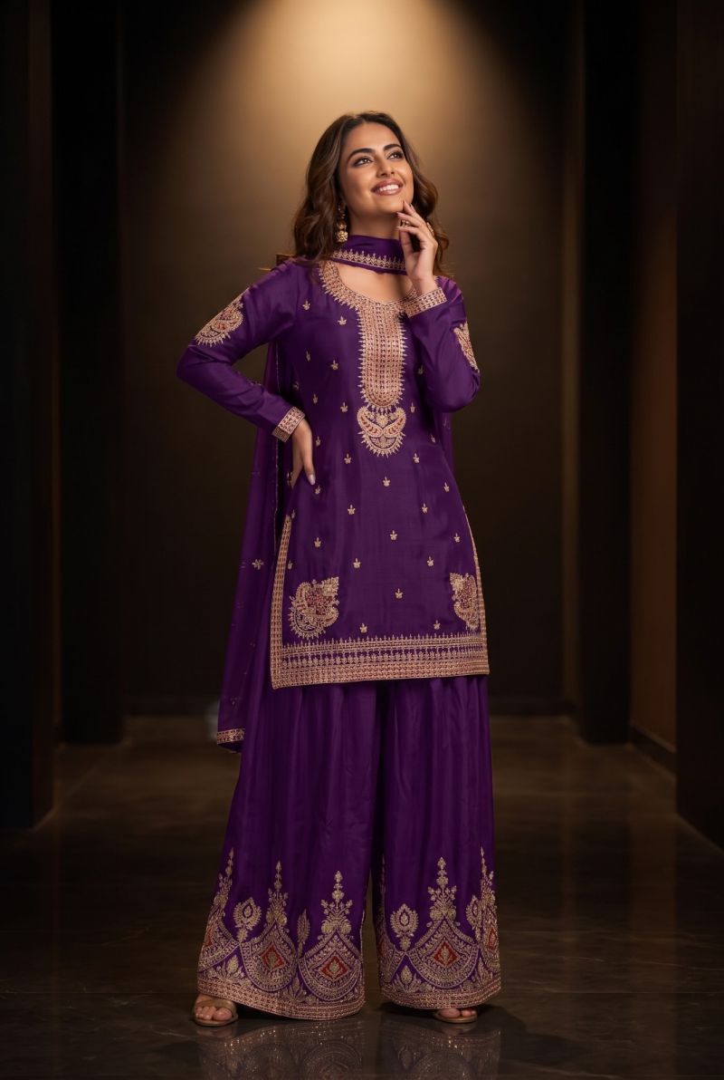 Aurraa Haseen Chinon Embroidered Readymade Salwar Kameez — Designer Readymade Suits, MPA wholesale from Surat — view 6